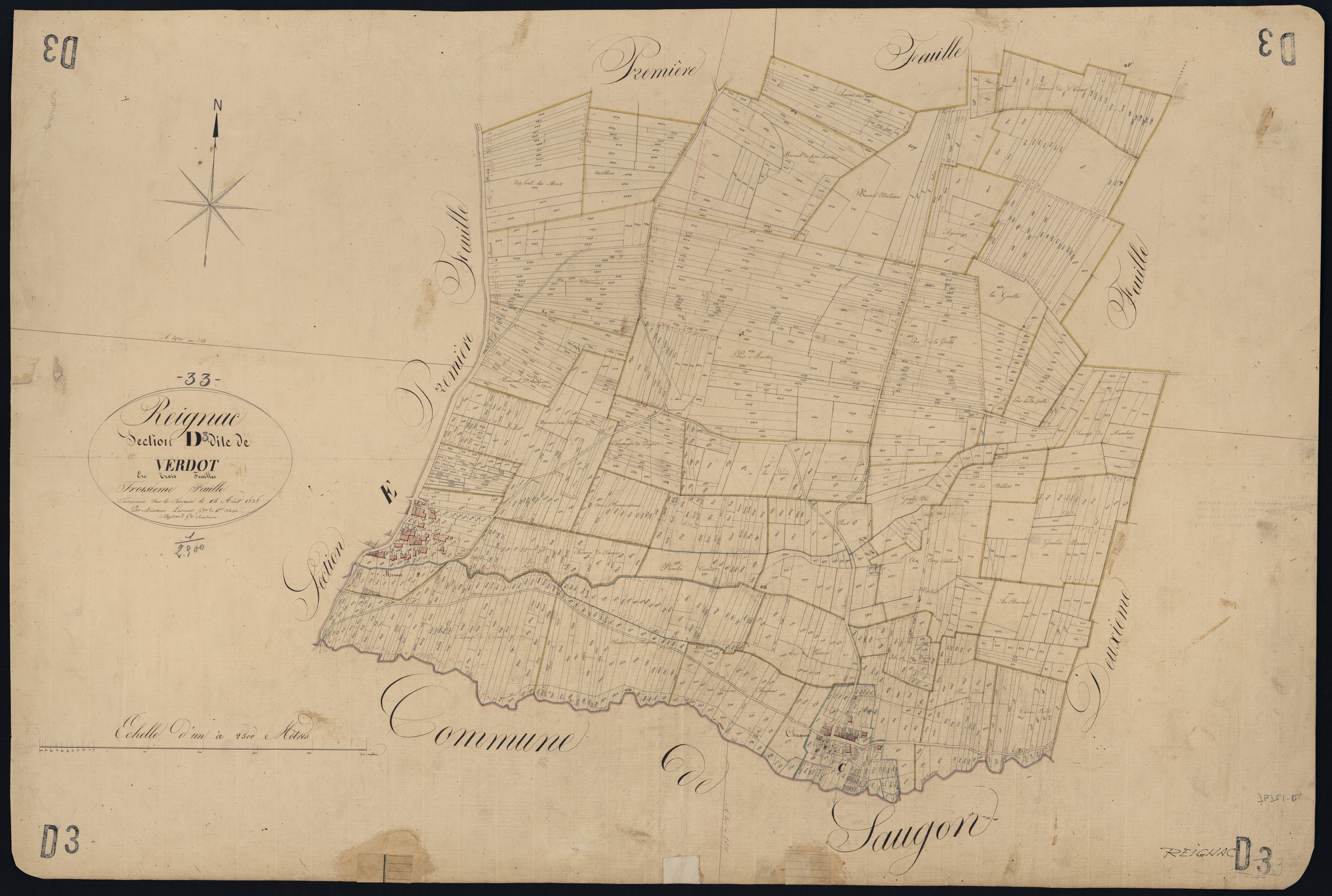Reignac - -Section D feuille 3 : Verdot