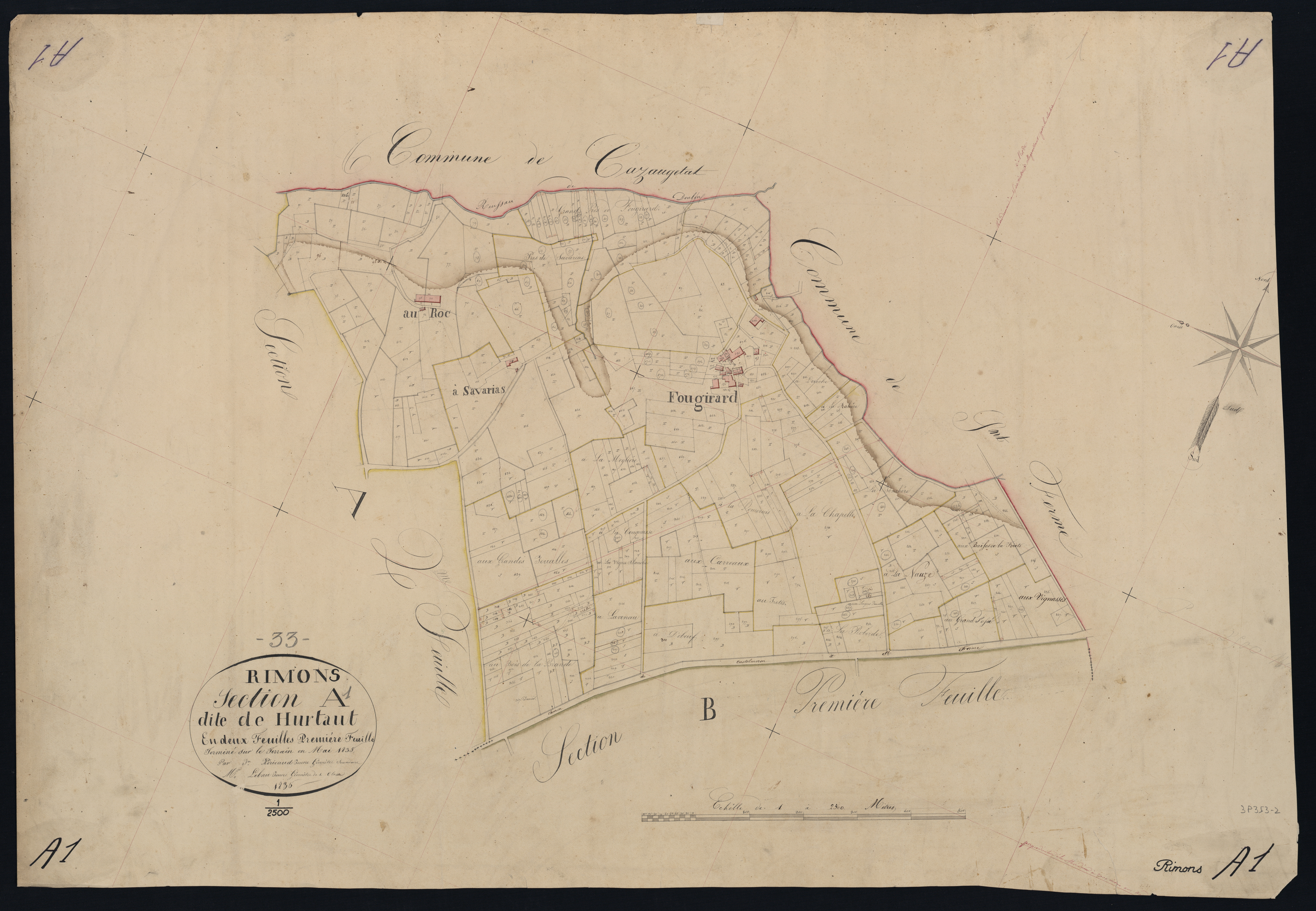 Rimons - -Section A feuille 1 : Hurtaut