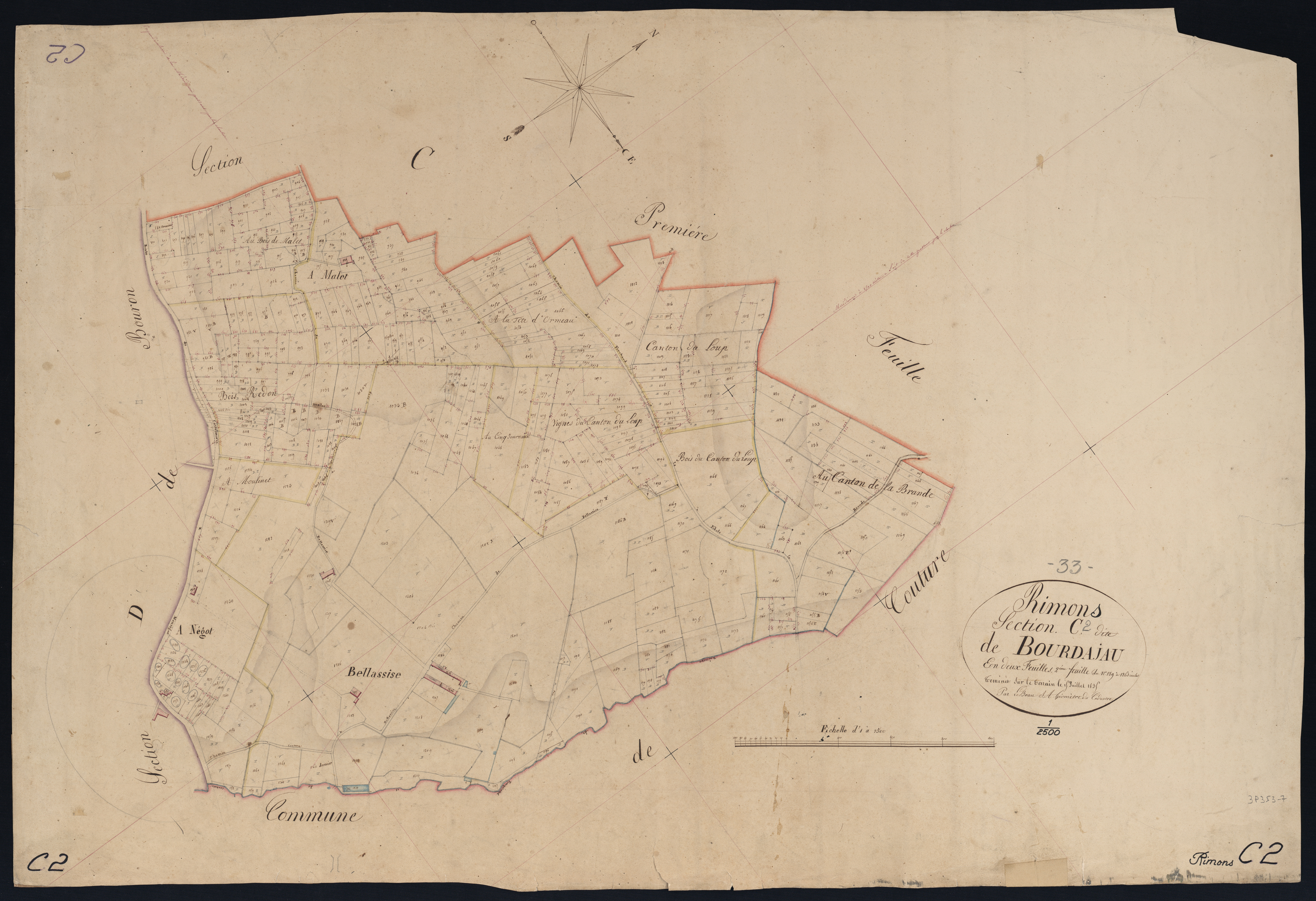 Rimons - -Section C feuille 2 : Bourdajau