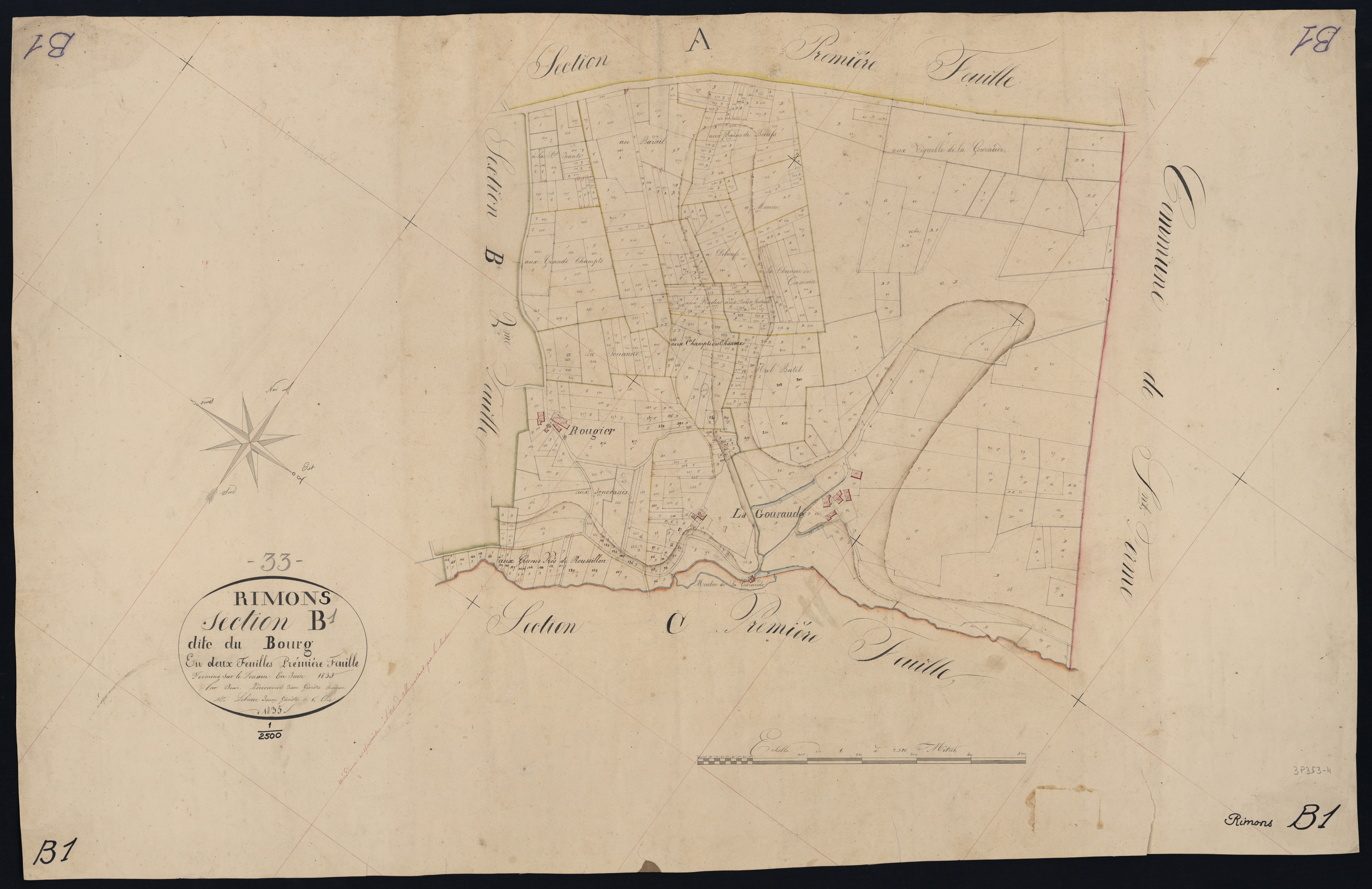 Rimons - -Section B feuille 1 : Le Bourg