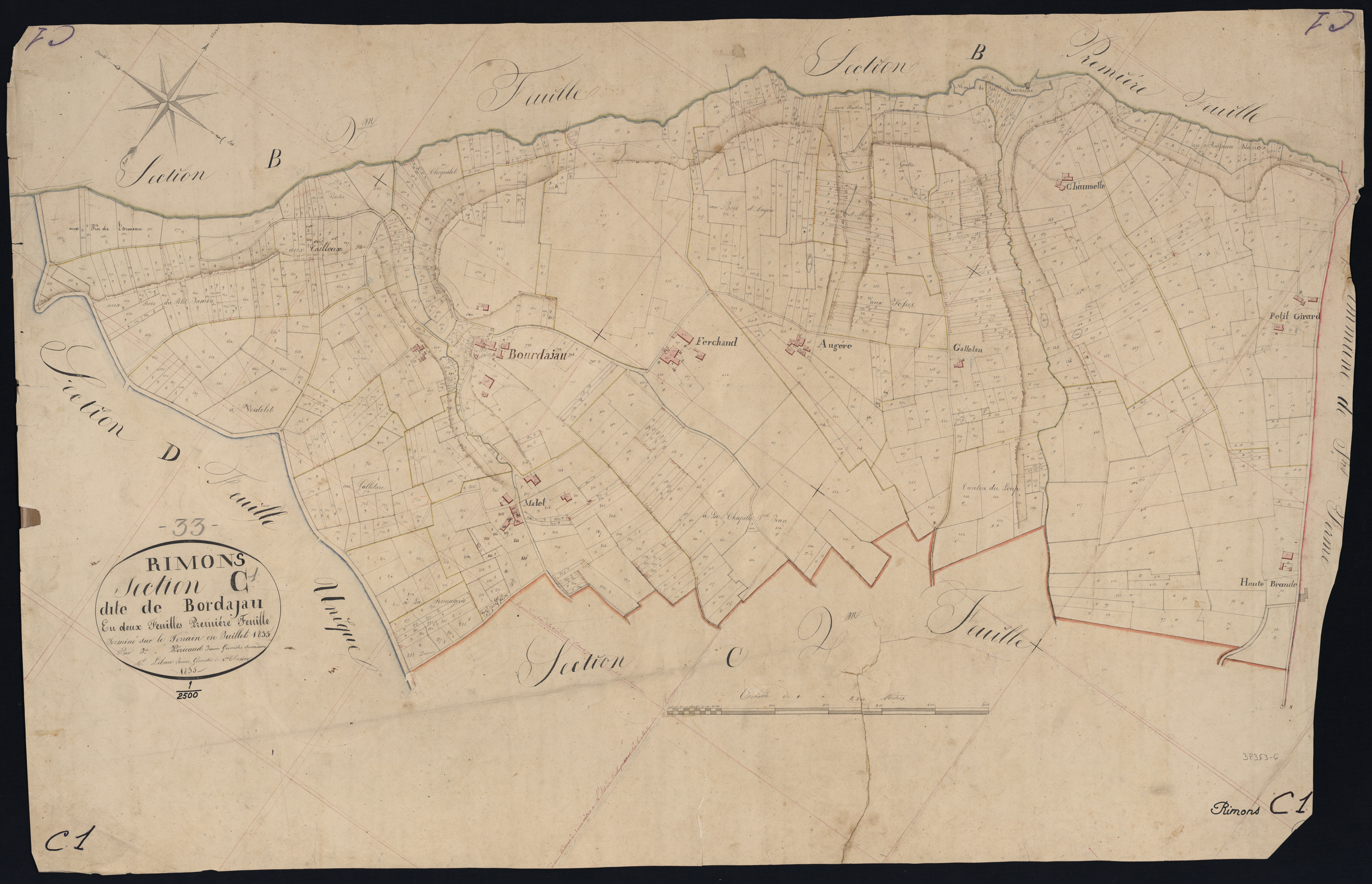 Rimons - -Section C feuille 1 : Bourdajau