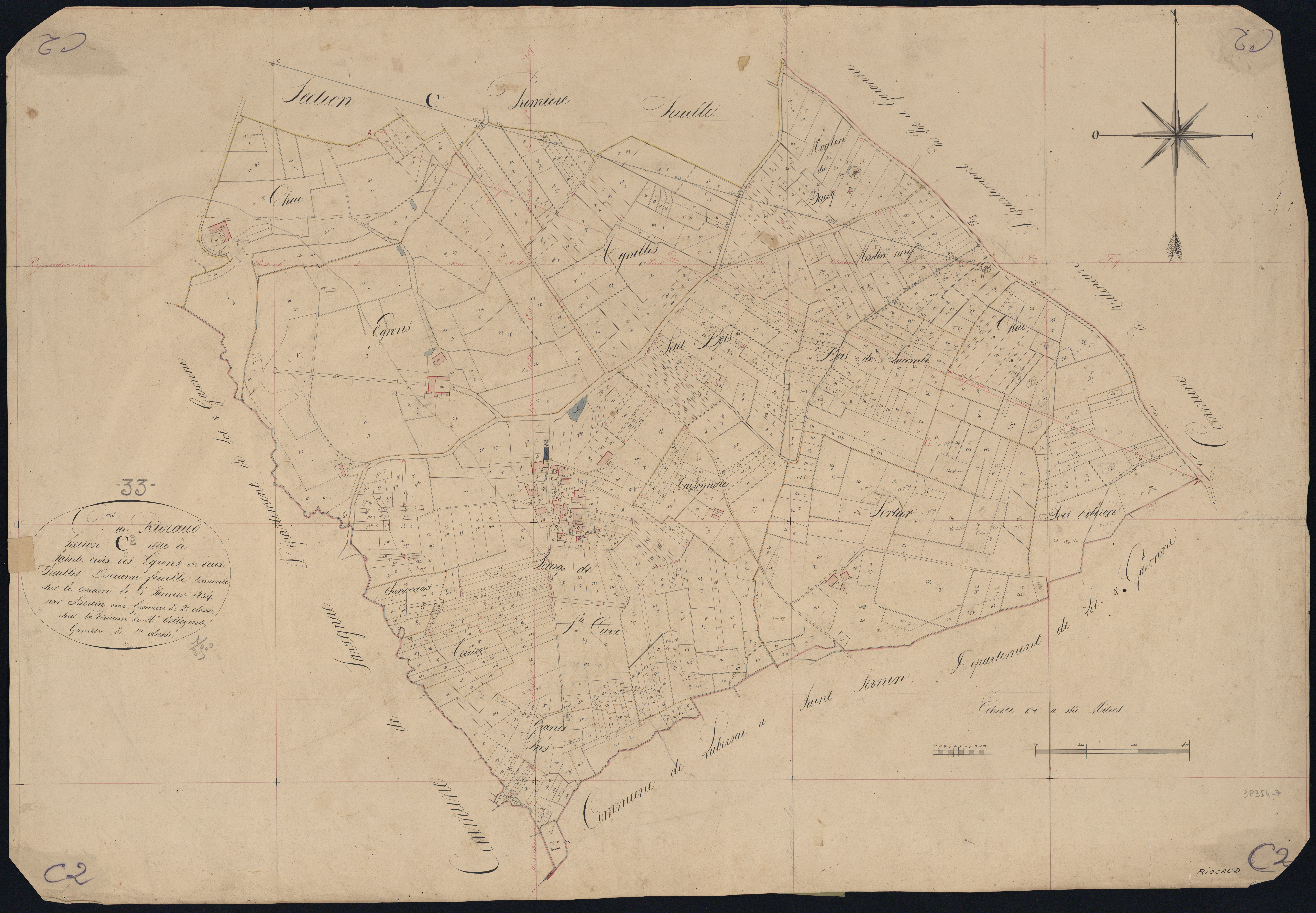 Riocaud - -Section C feuille 2 : Sainte-Croix-des-Egrons