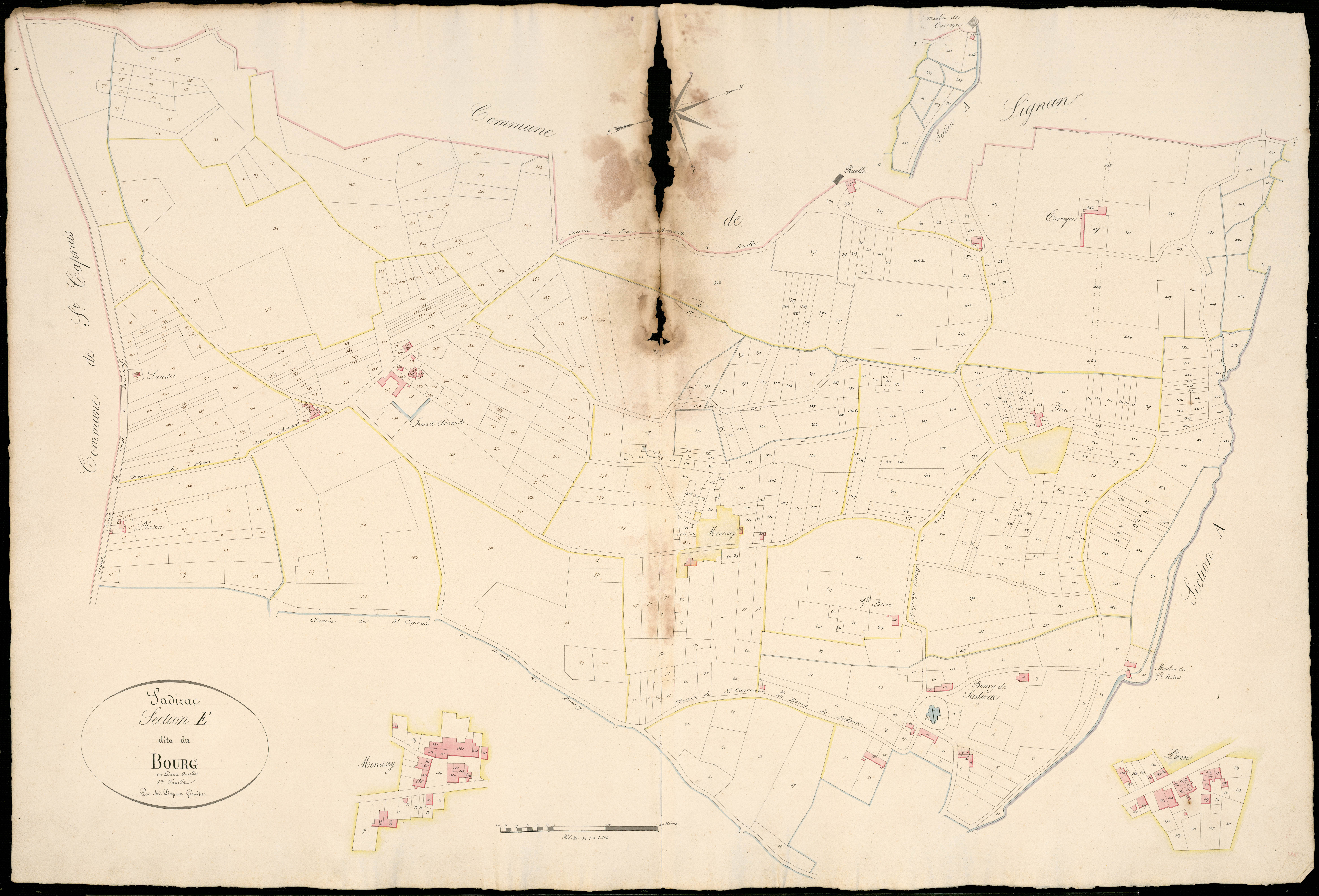 Sadirac - -Section E feuille 1 : Le Bourg