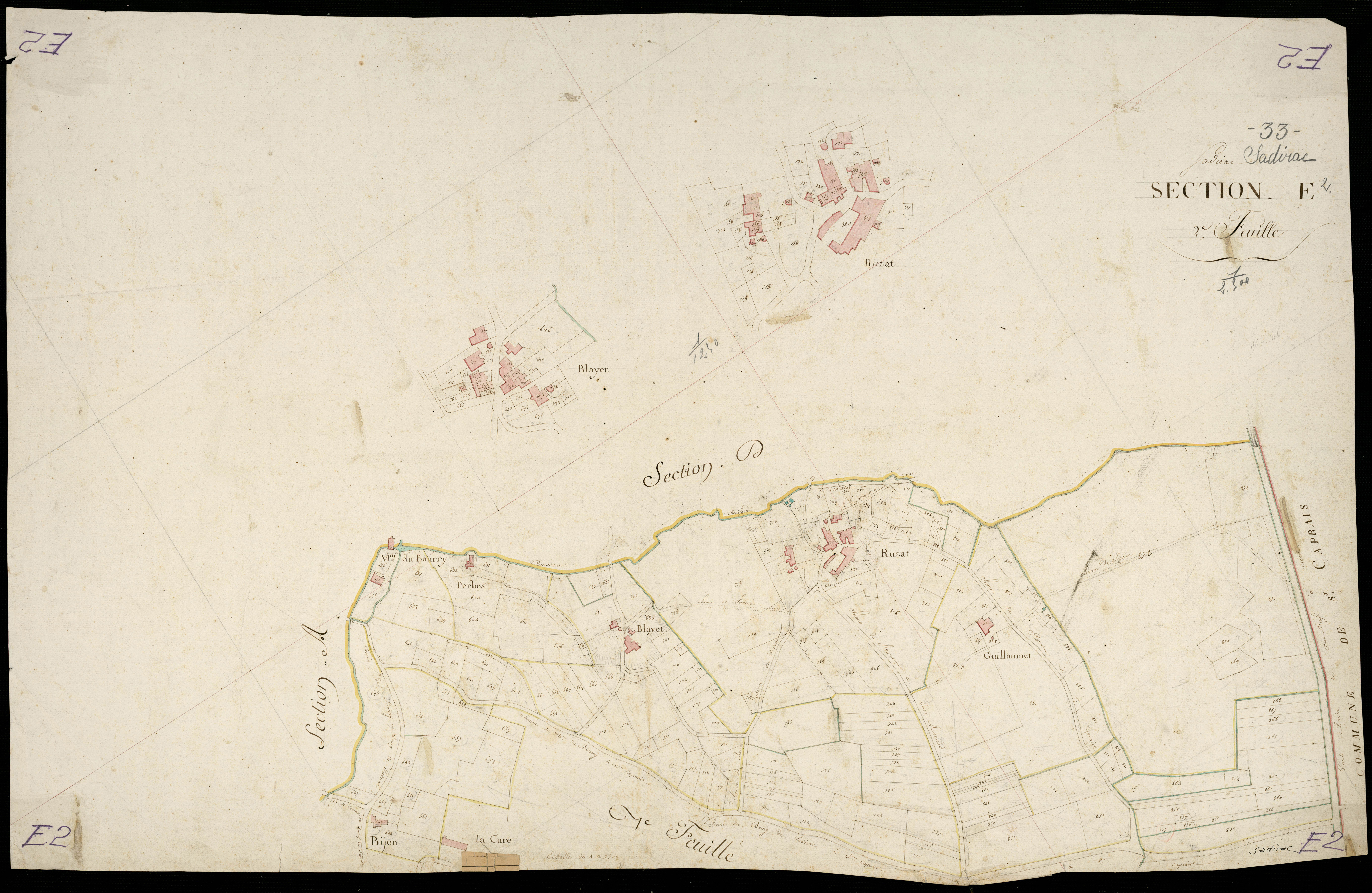 Sadirac - -Section E feuille 2 : [Le Bourg]