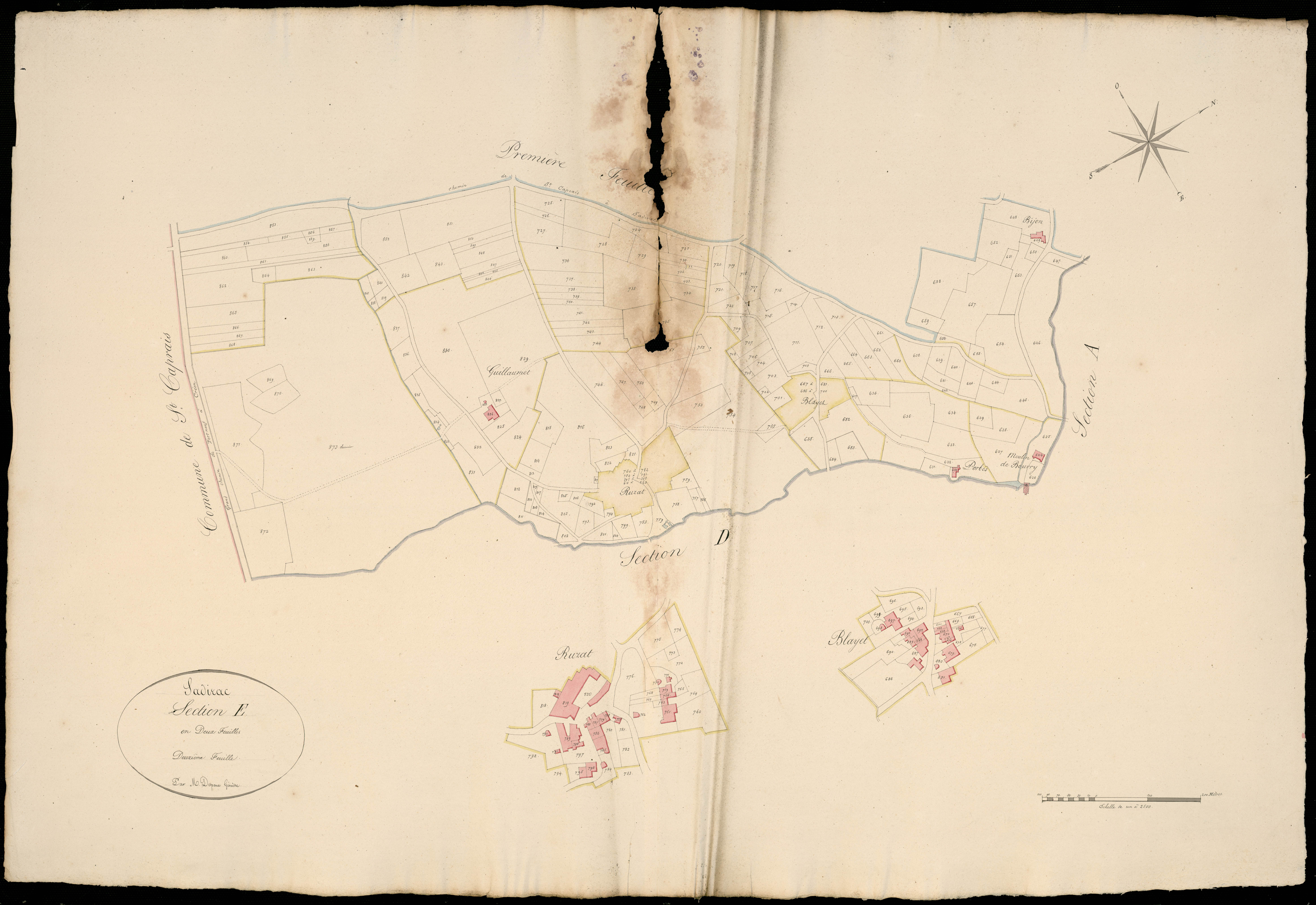 Sadirac - -Section E feuille 2 : Le Bourg