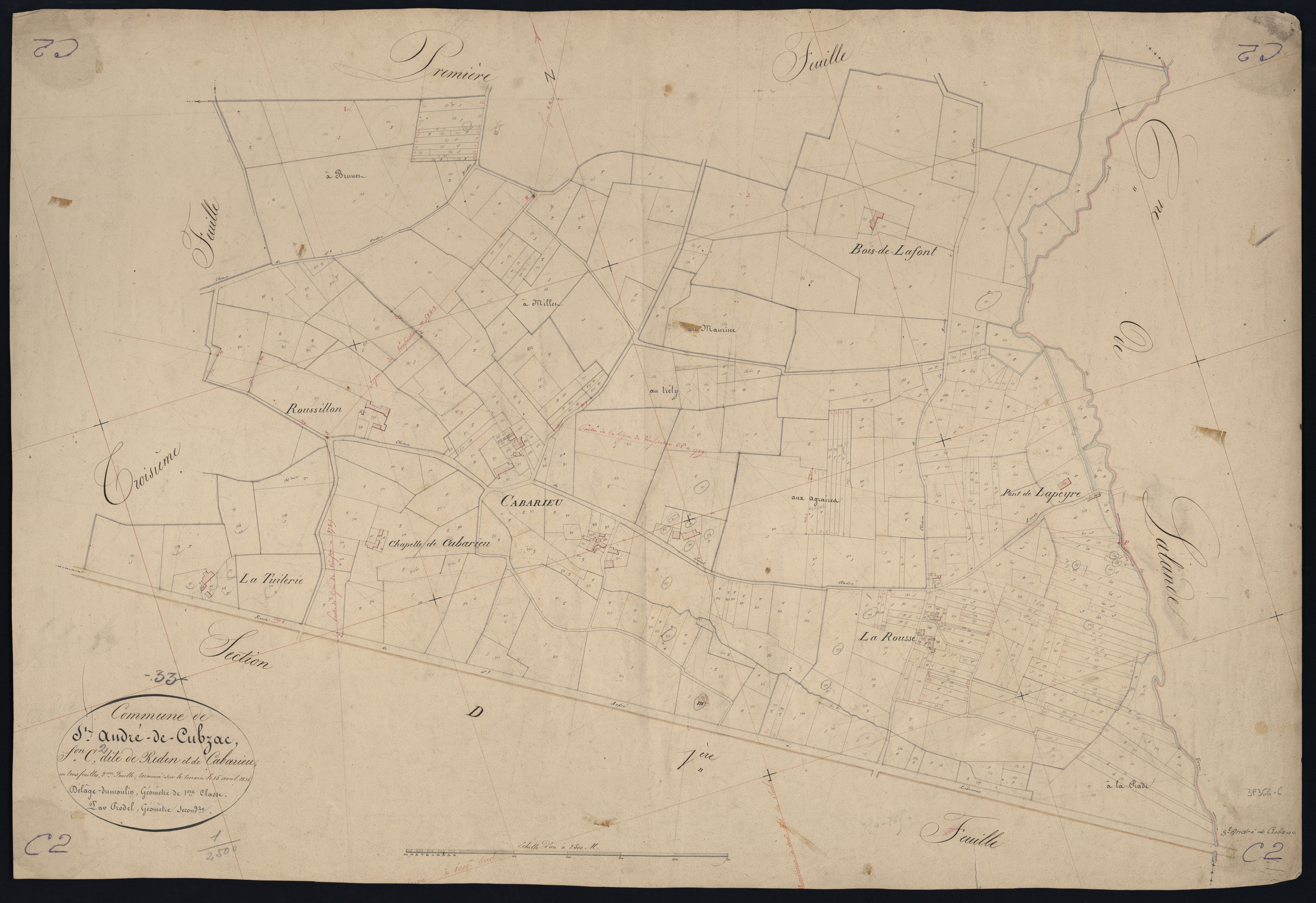 Saint-André-de-Cubzac - -Section C feuille 2 : Reden et Cabarieu