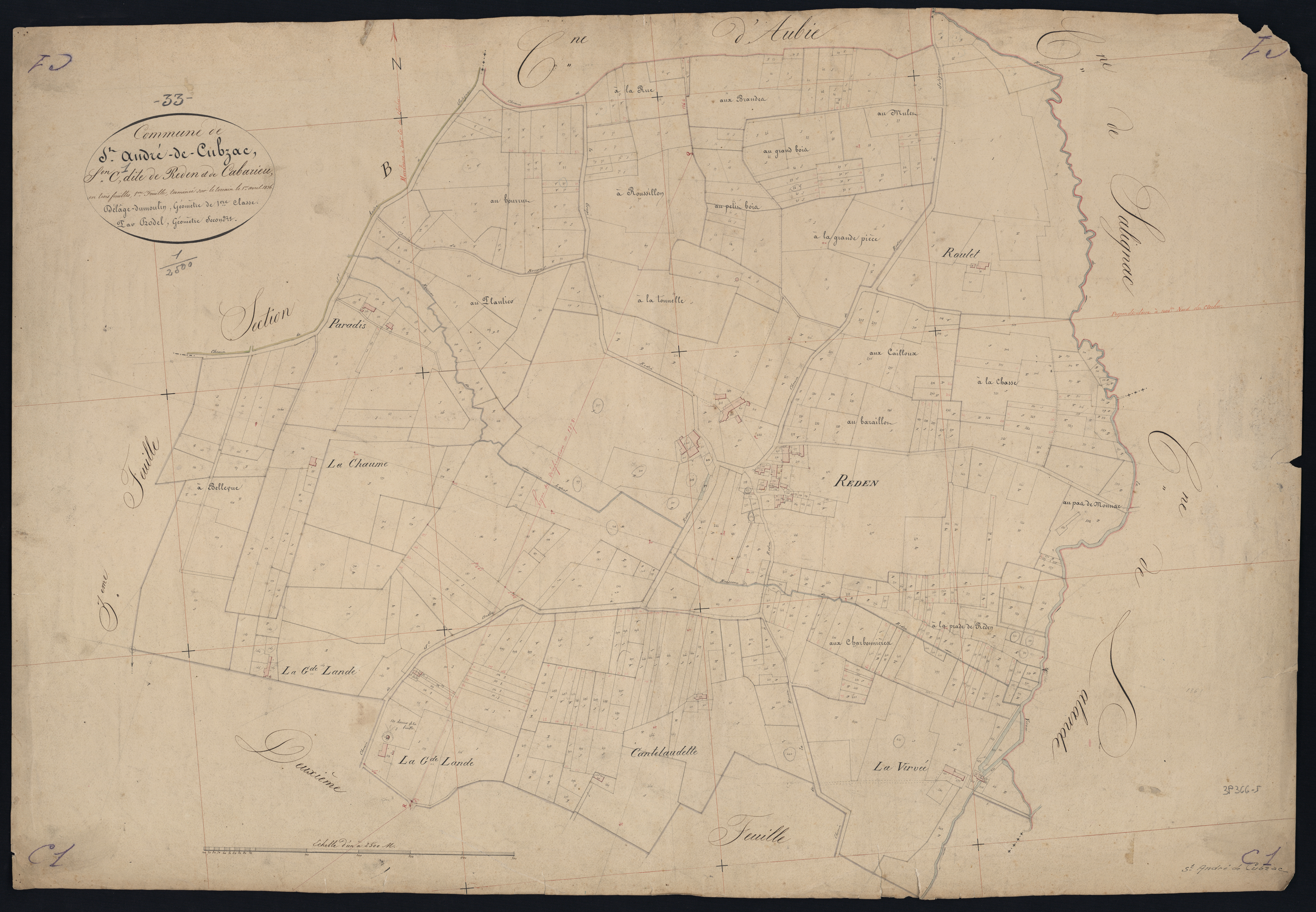 Saint-André-de-Cubzac - -Section C feuille 1 : Reden et Cabarieu