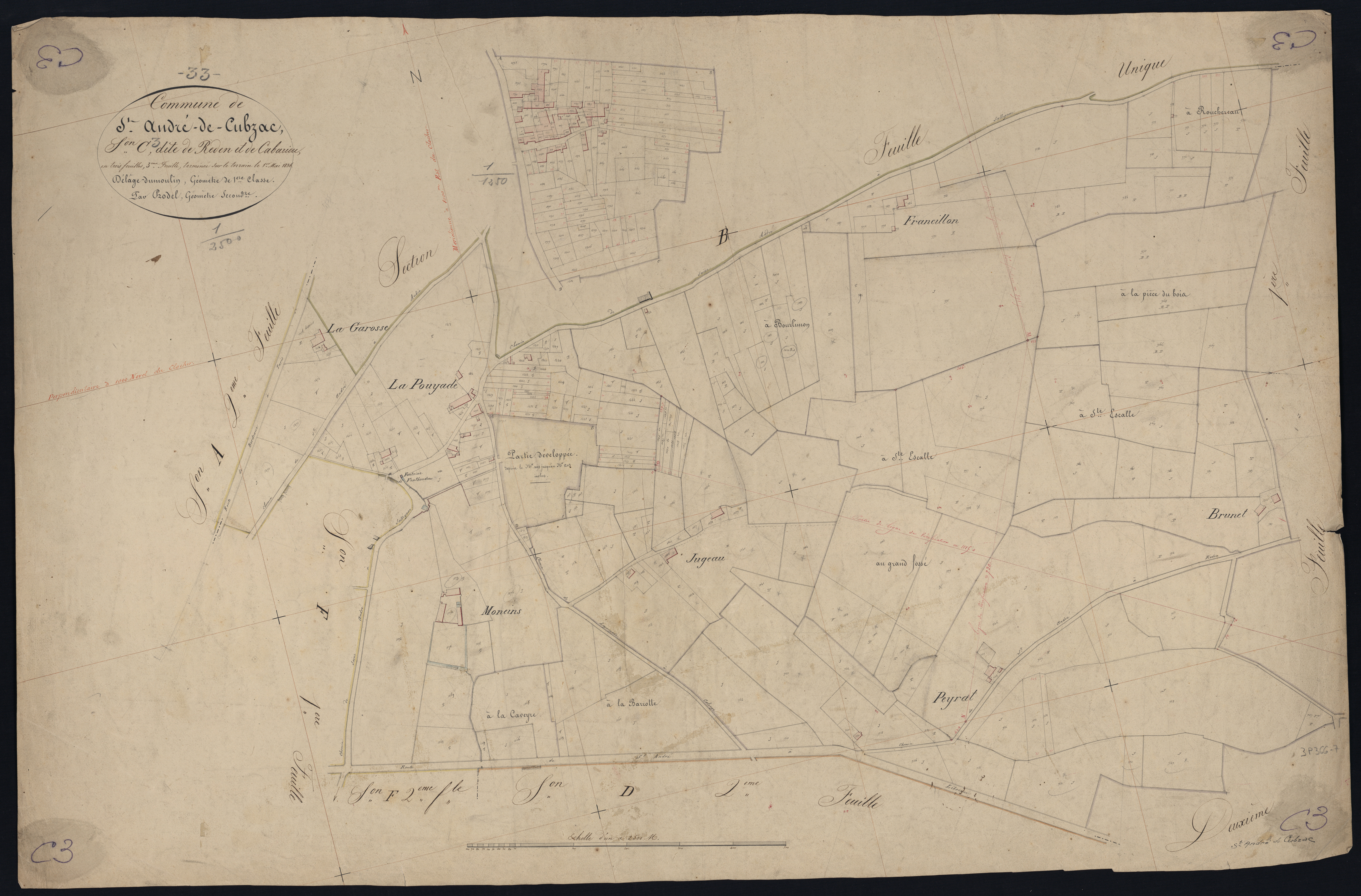 Saint-André-de-Cubzac - -Section C feuille 3 : Reden et Cabarieu