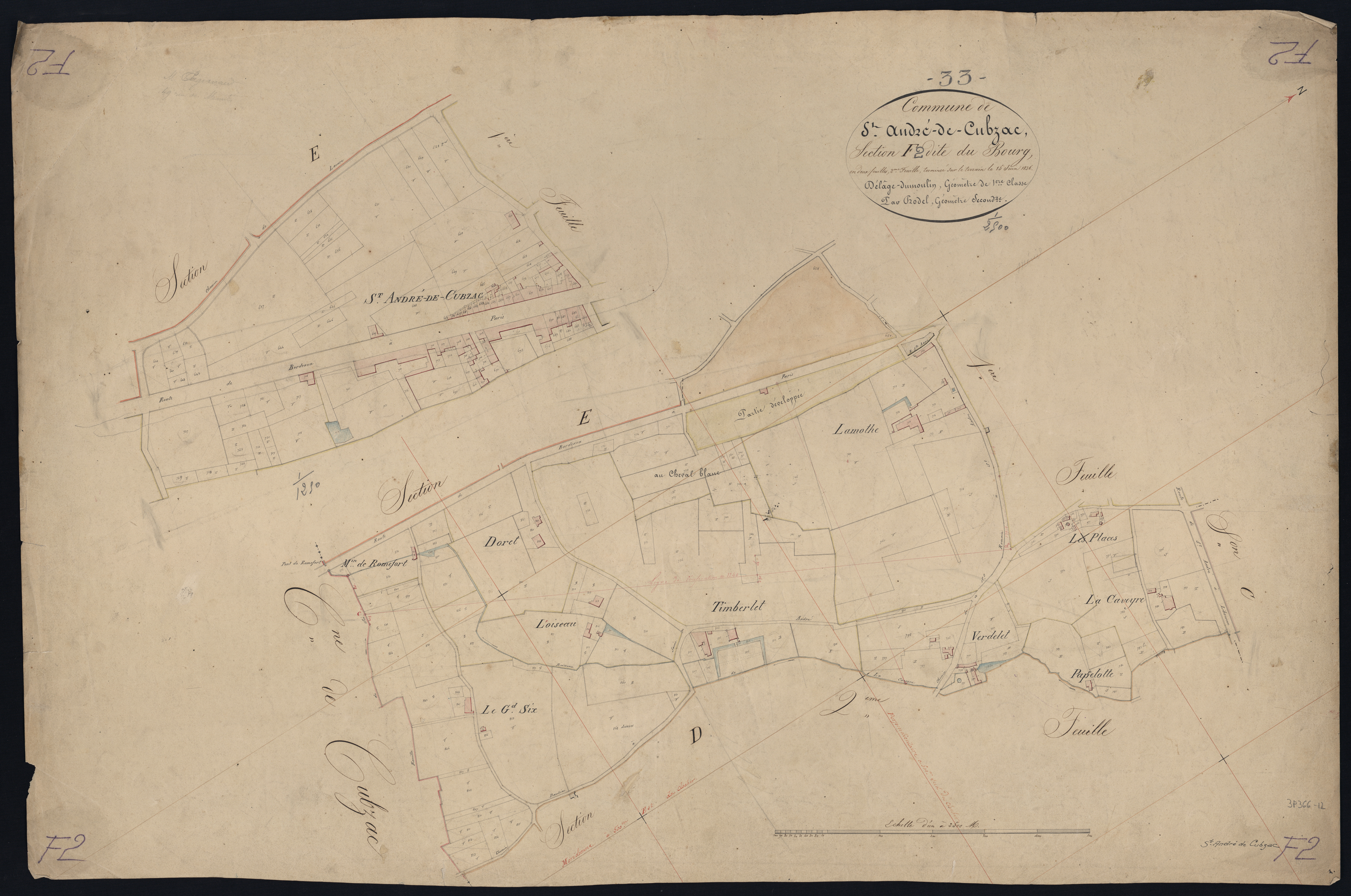 Saint-André-de-Cubzac - -Section F feuille 2 : Le Bourg