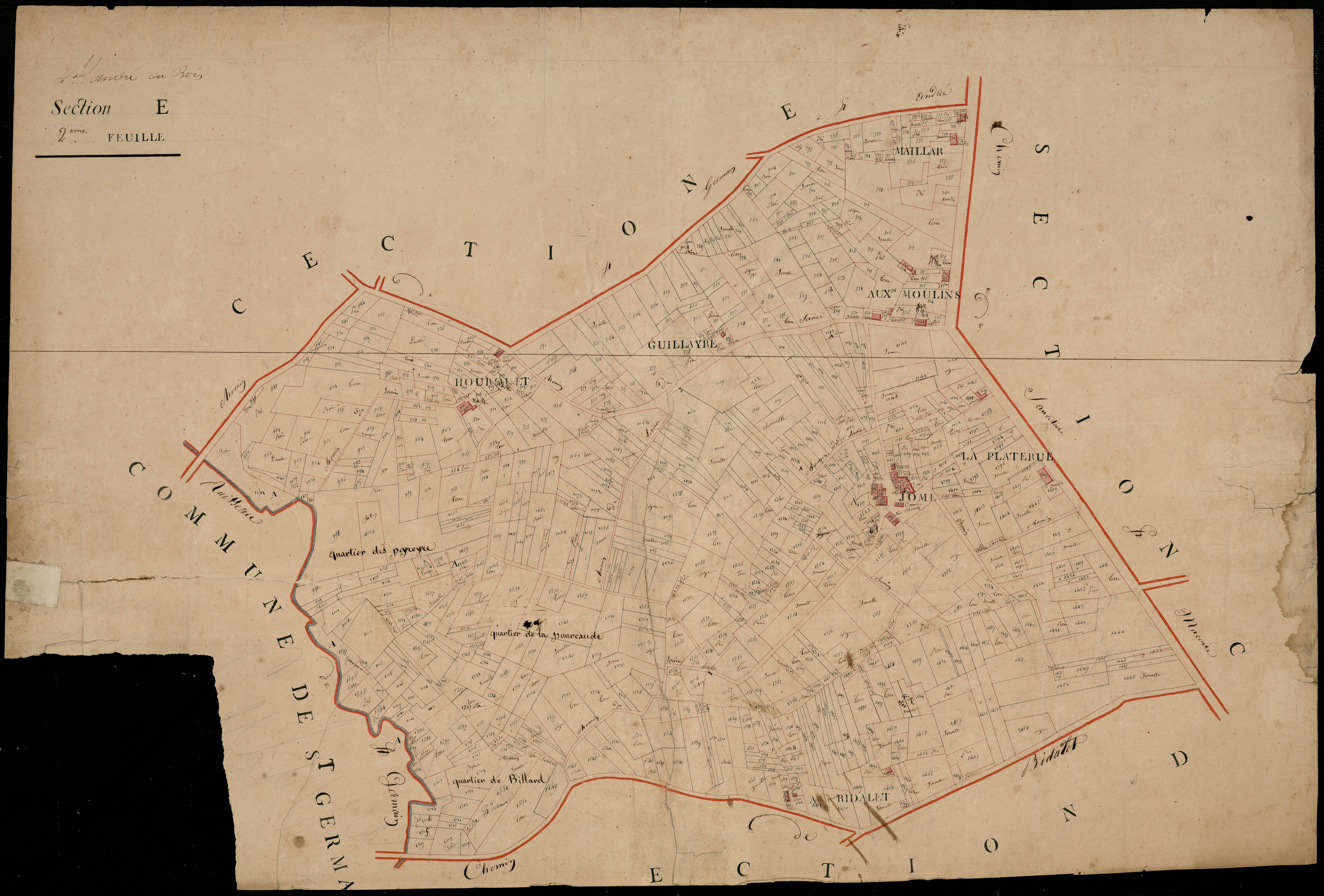 Saint-André-du-Bois - -Section E feuille 1 : non indiqué