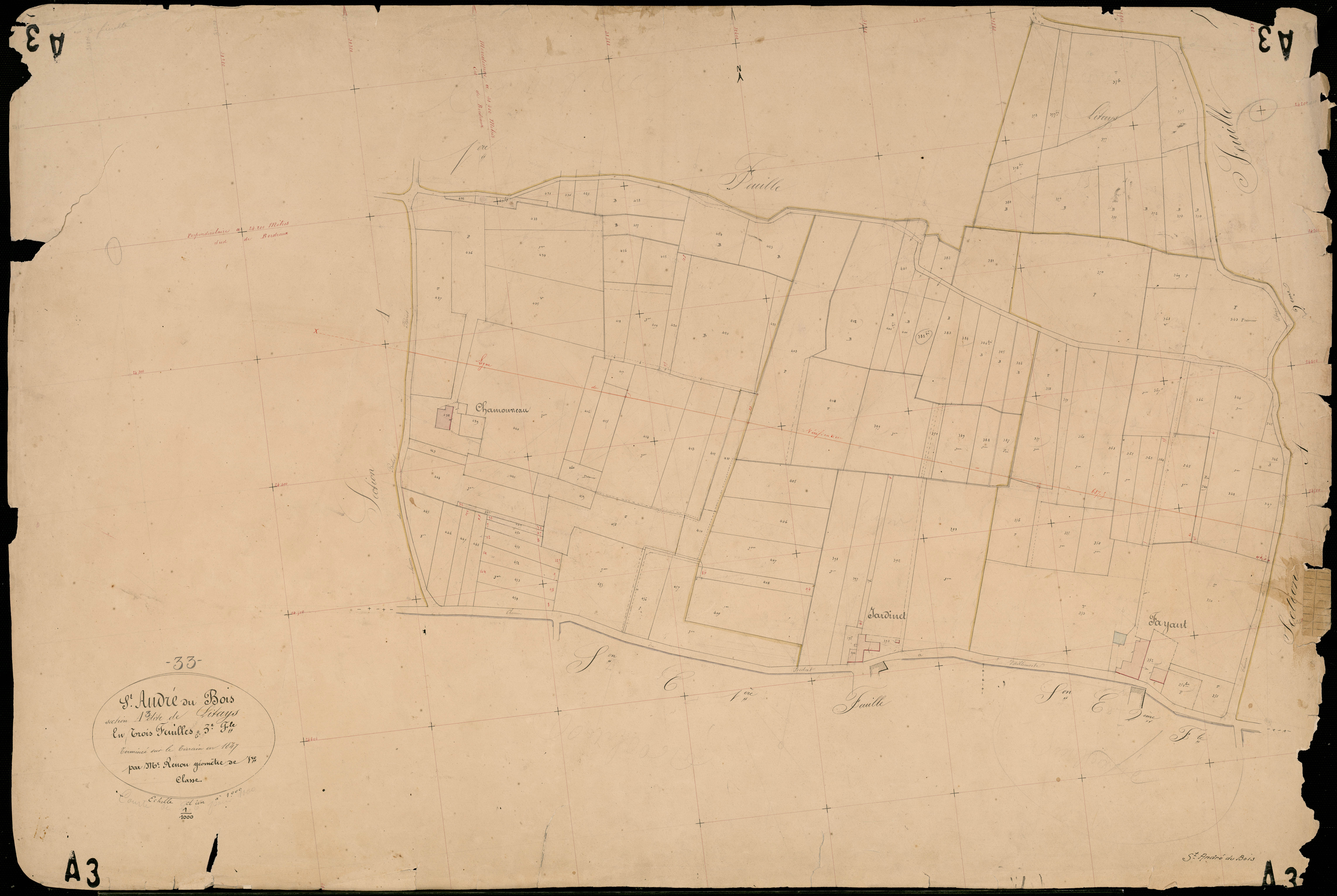 Saint-André-du-Bois - -Section A feuille 2 : Litays