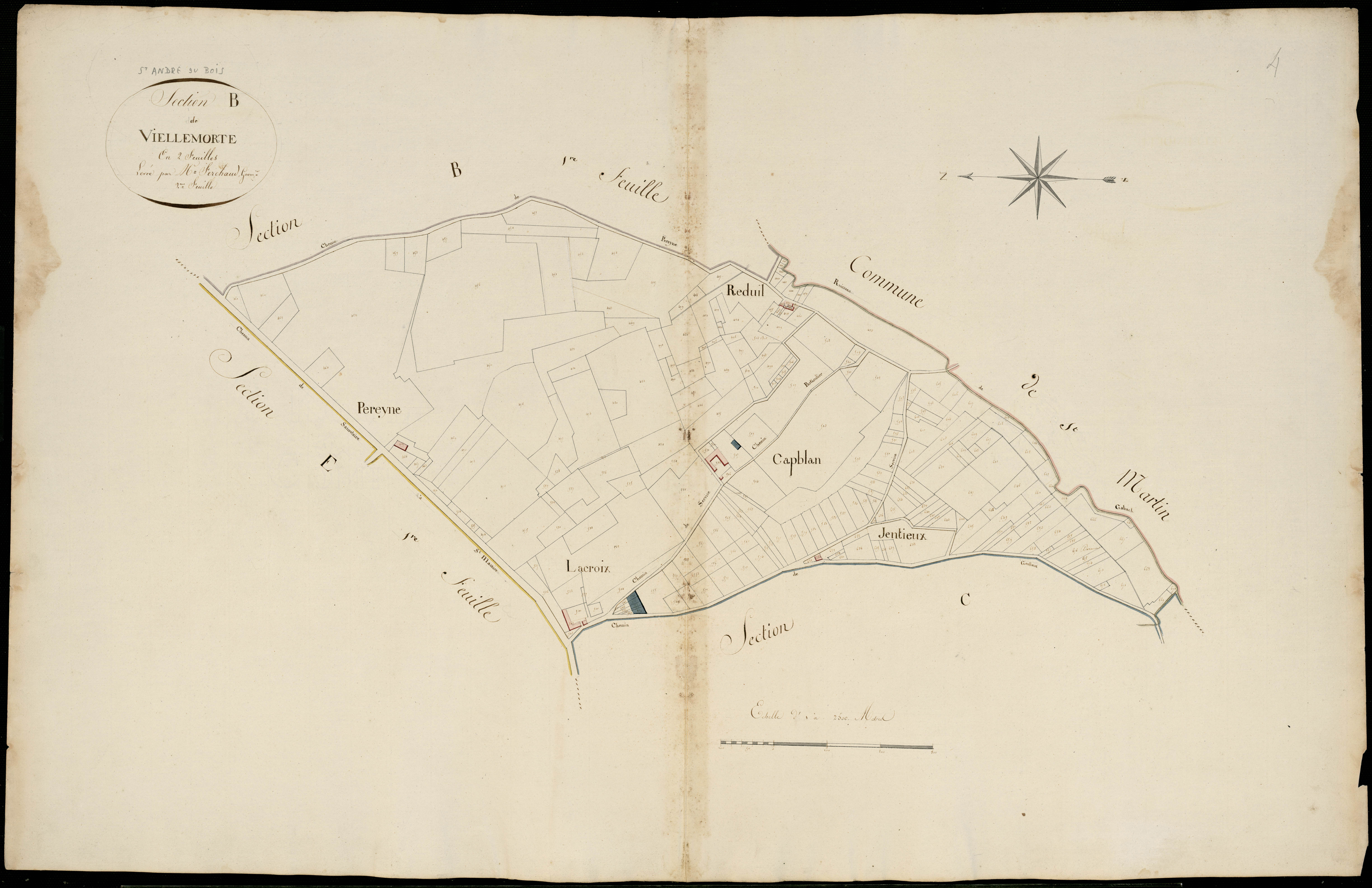 Saint-André-du-Bois - -Section B feuille 2 : Villemorte