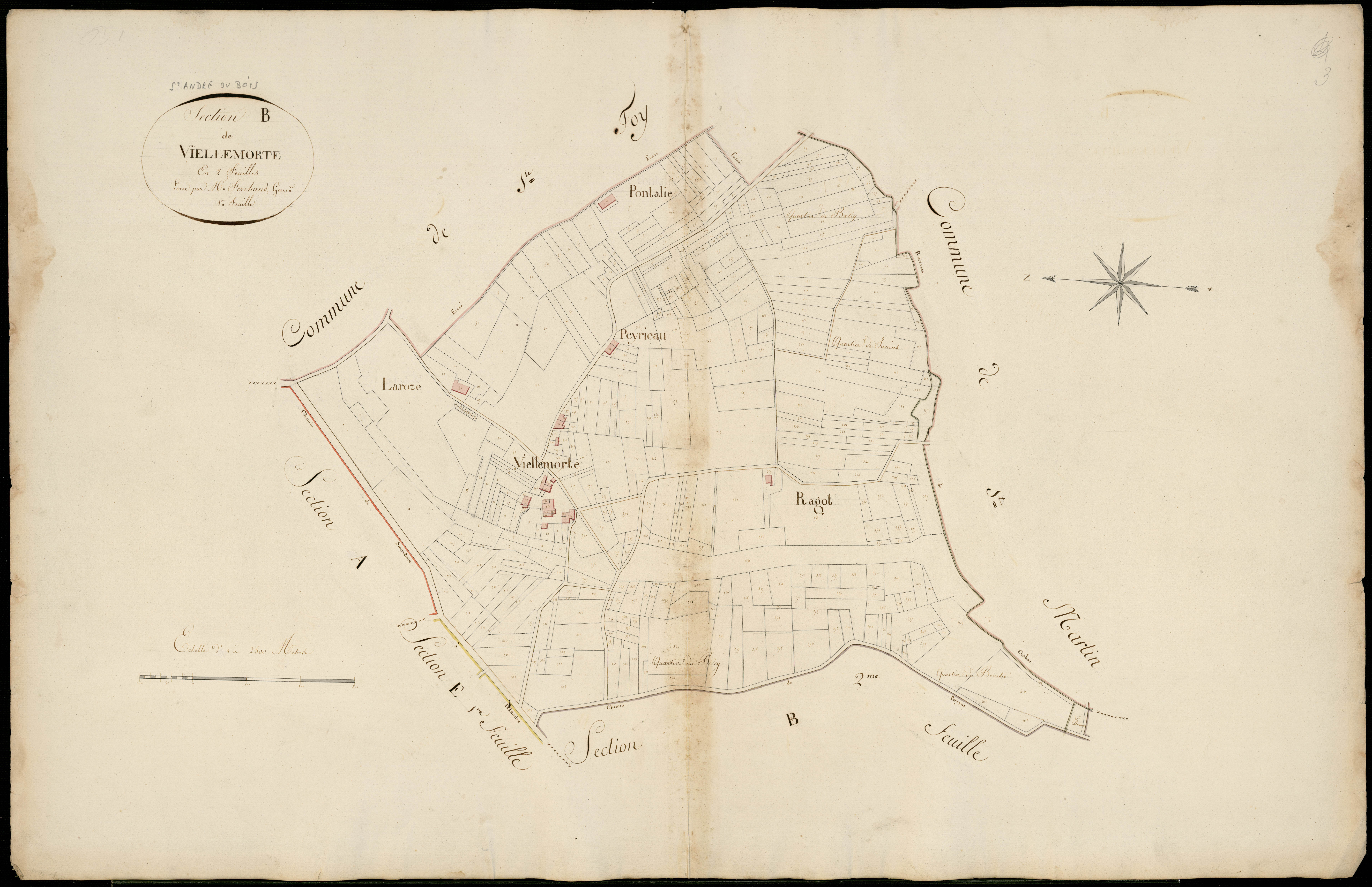 Saint-André-du-Bois - -Section B feuille 1 : Villemorte