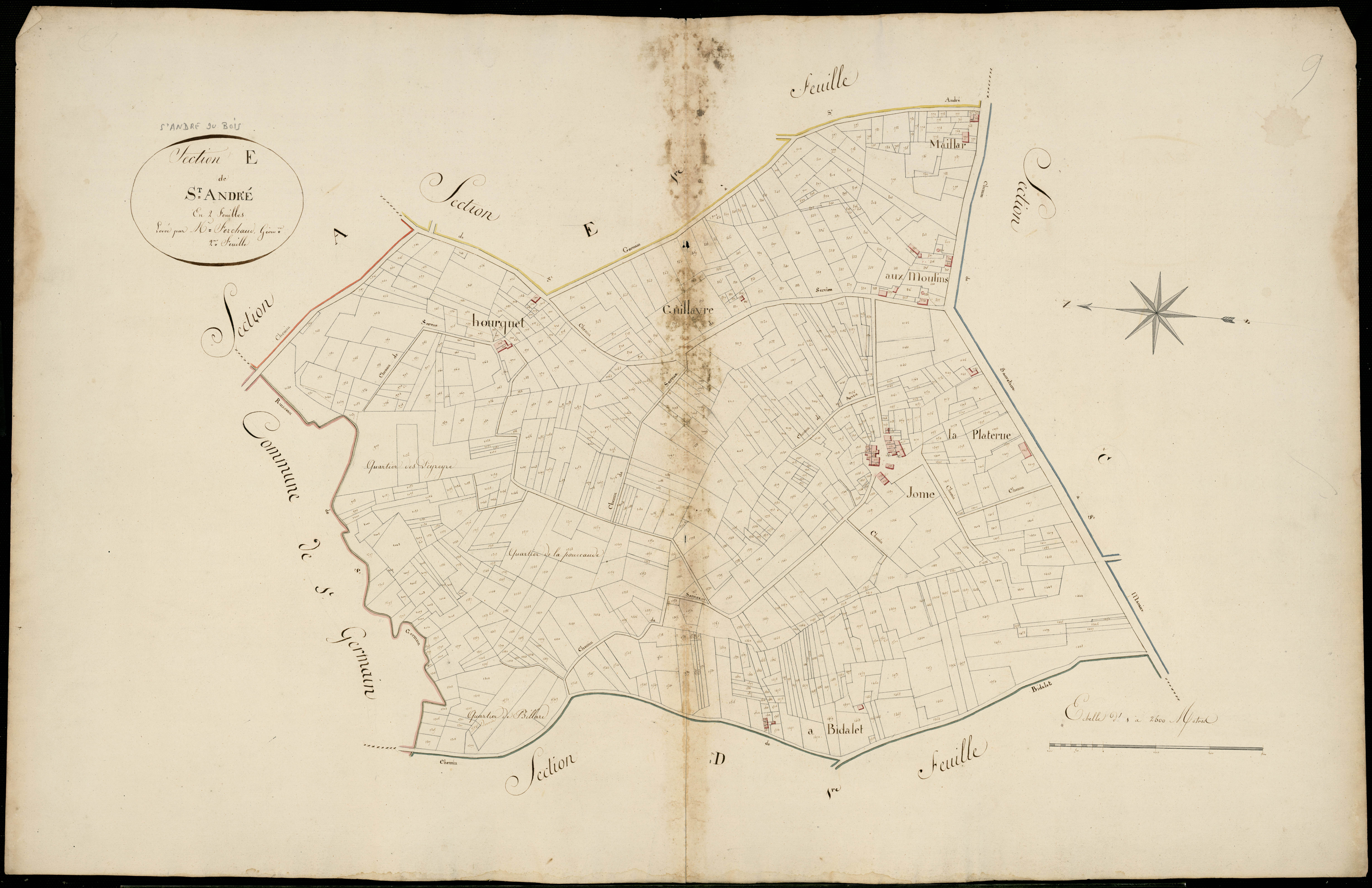 Saint-André-du-Bois - -Section E feuille 1 : Saint-André