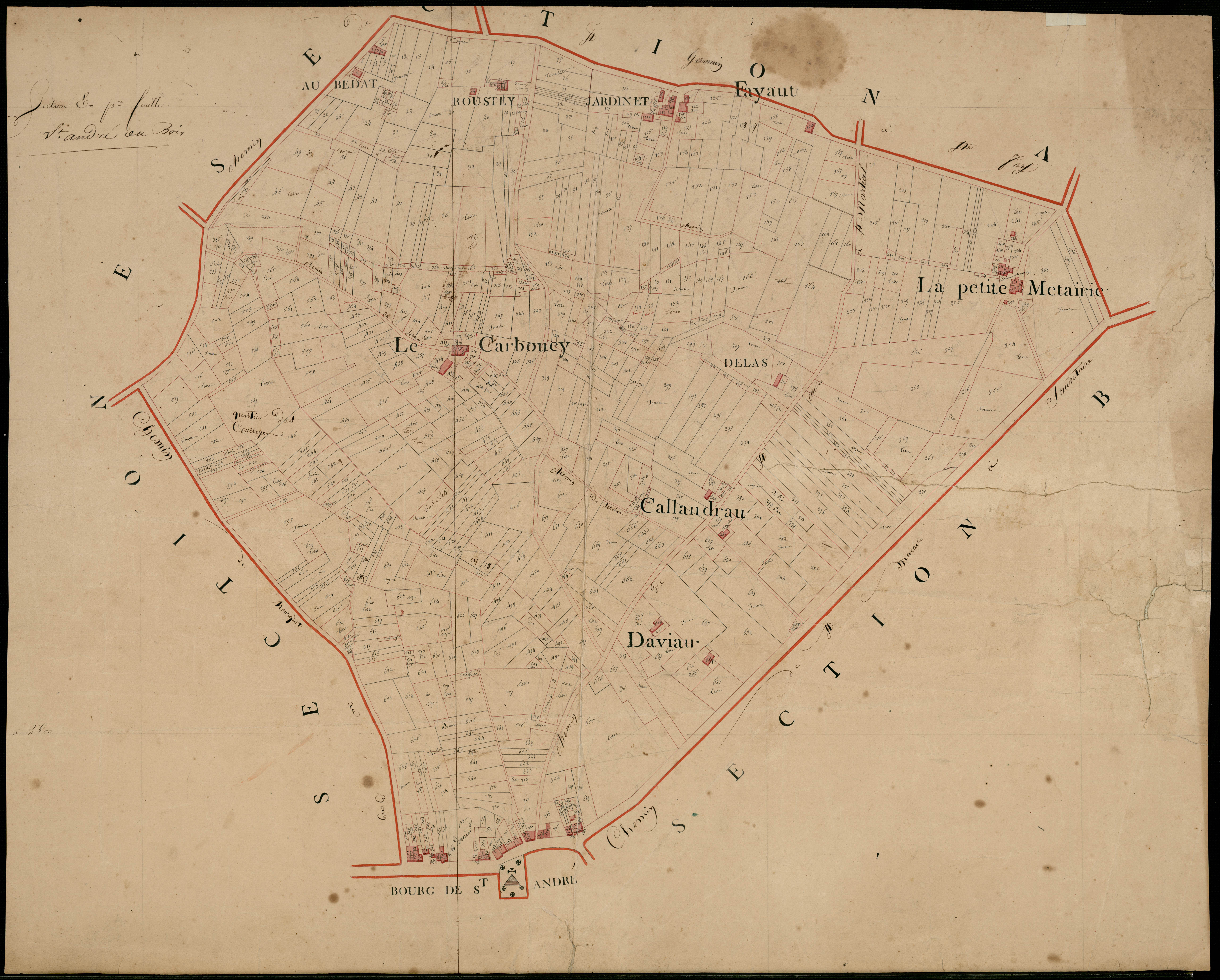 Saint-André-du-Bois - -Section D feuille 2 : non indiqué