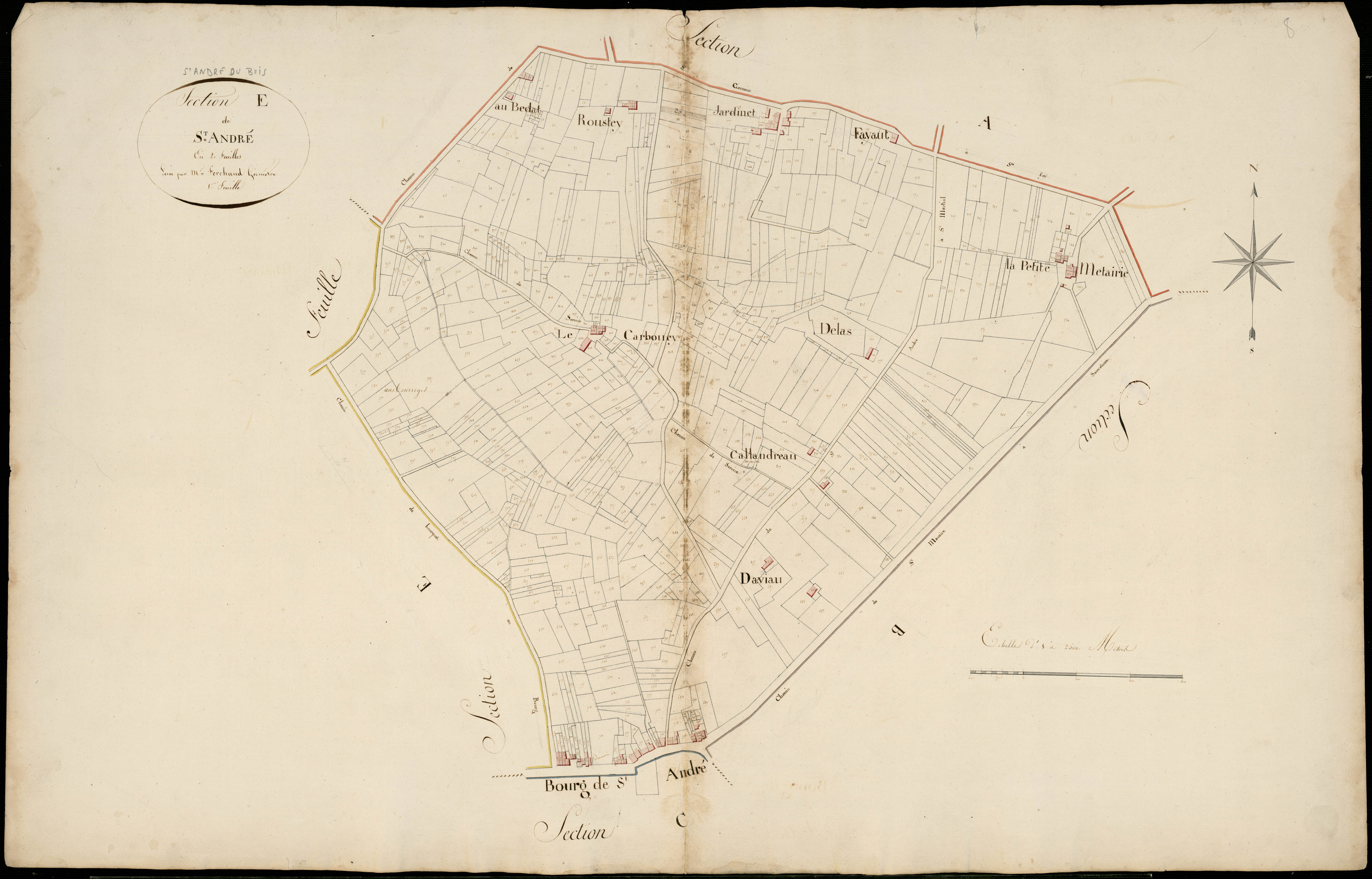Saint-André-du-Bois - -Section D feuille 2 : Gillardeau
