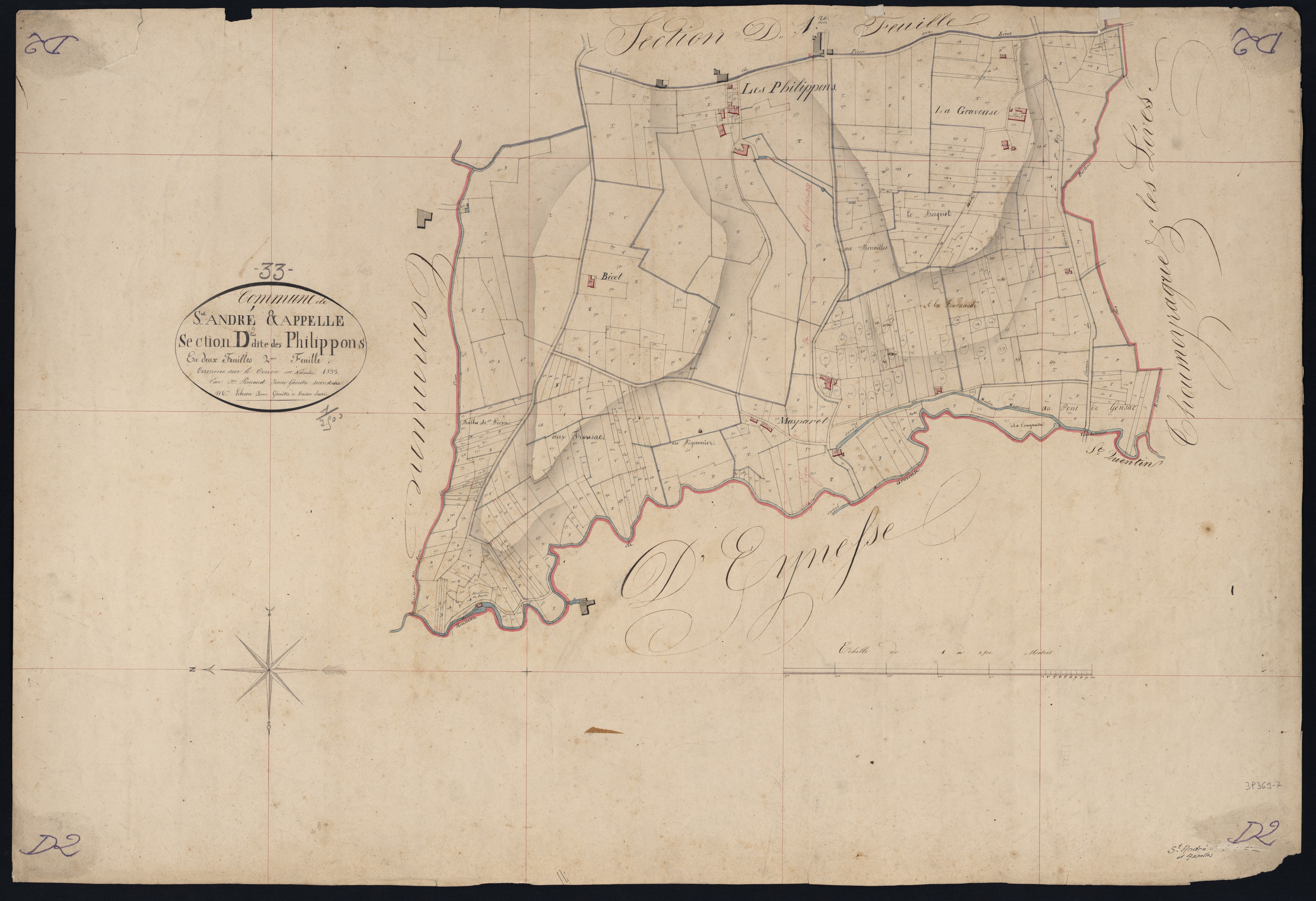 Saint-André-et-Appelles - -Section D feuille 2 : Les Philippons