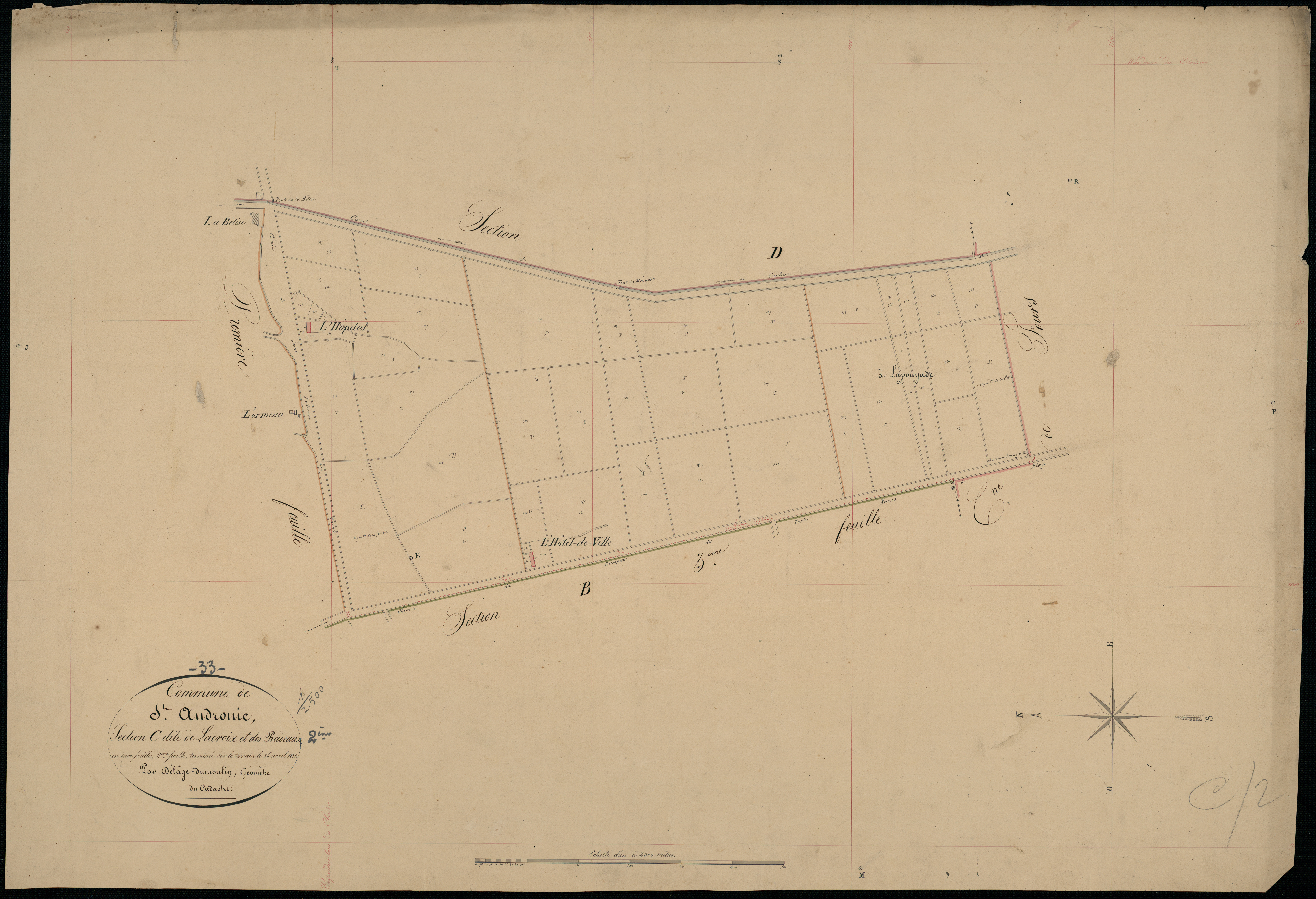 Saint-Androny - -Section C feuille 2 : Lacroix-et-les-Pradeaux