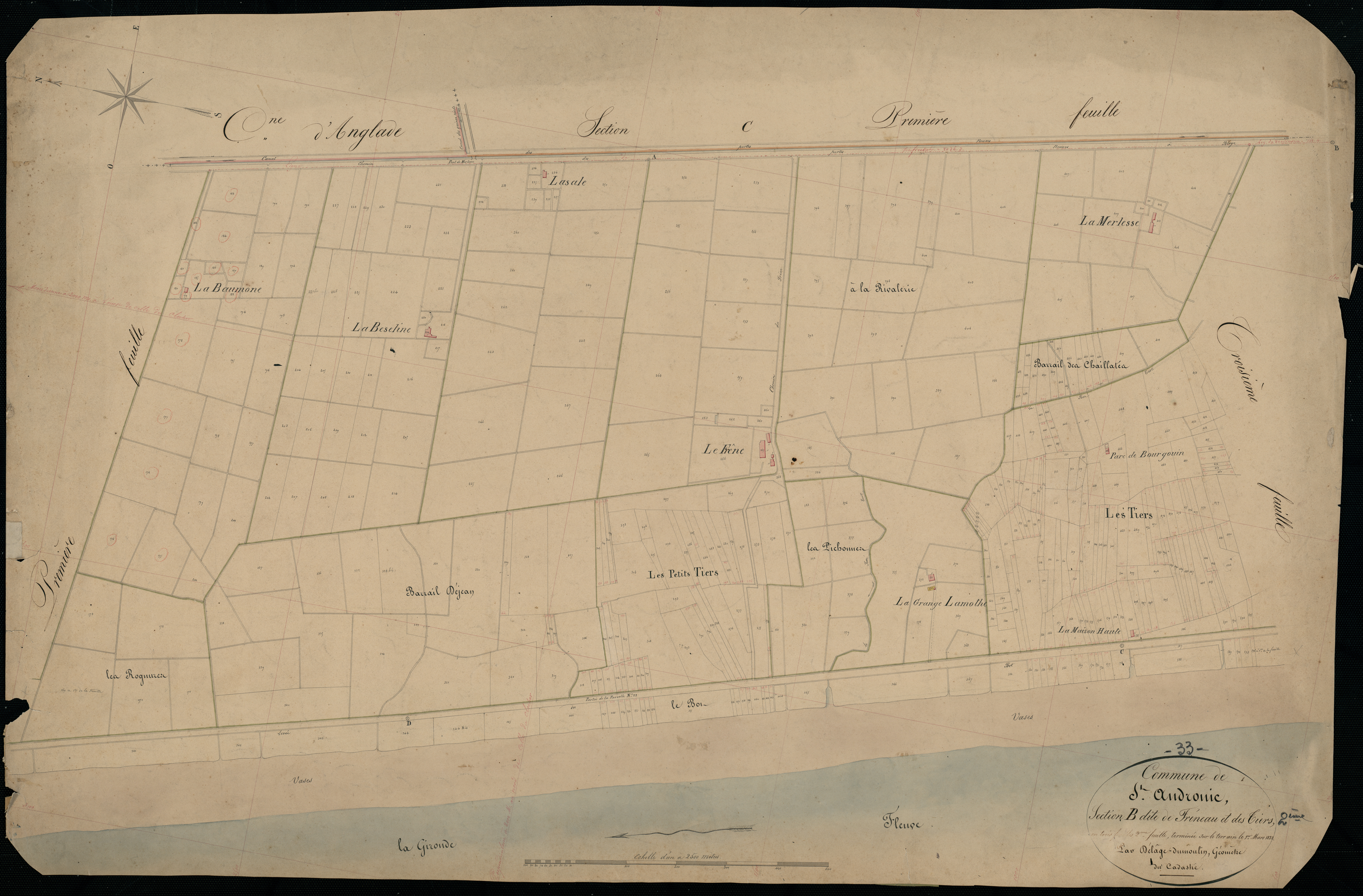 Saint-Androny - -Section B feuille 2 : Fréneau-et-les-Tiers