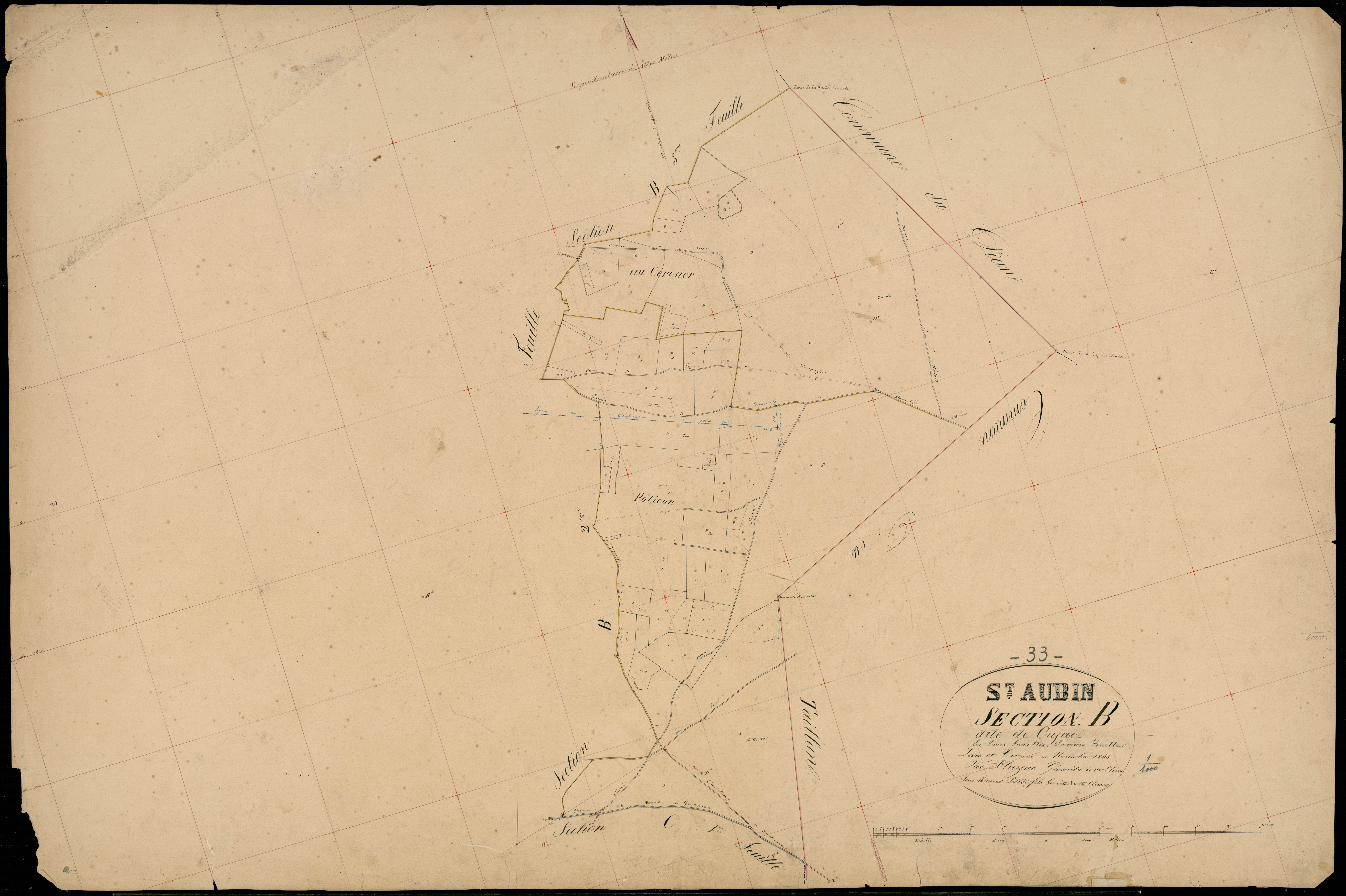 Saint-Aubin-de-Médoc - -Section B feuille 1 : Cujac