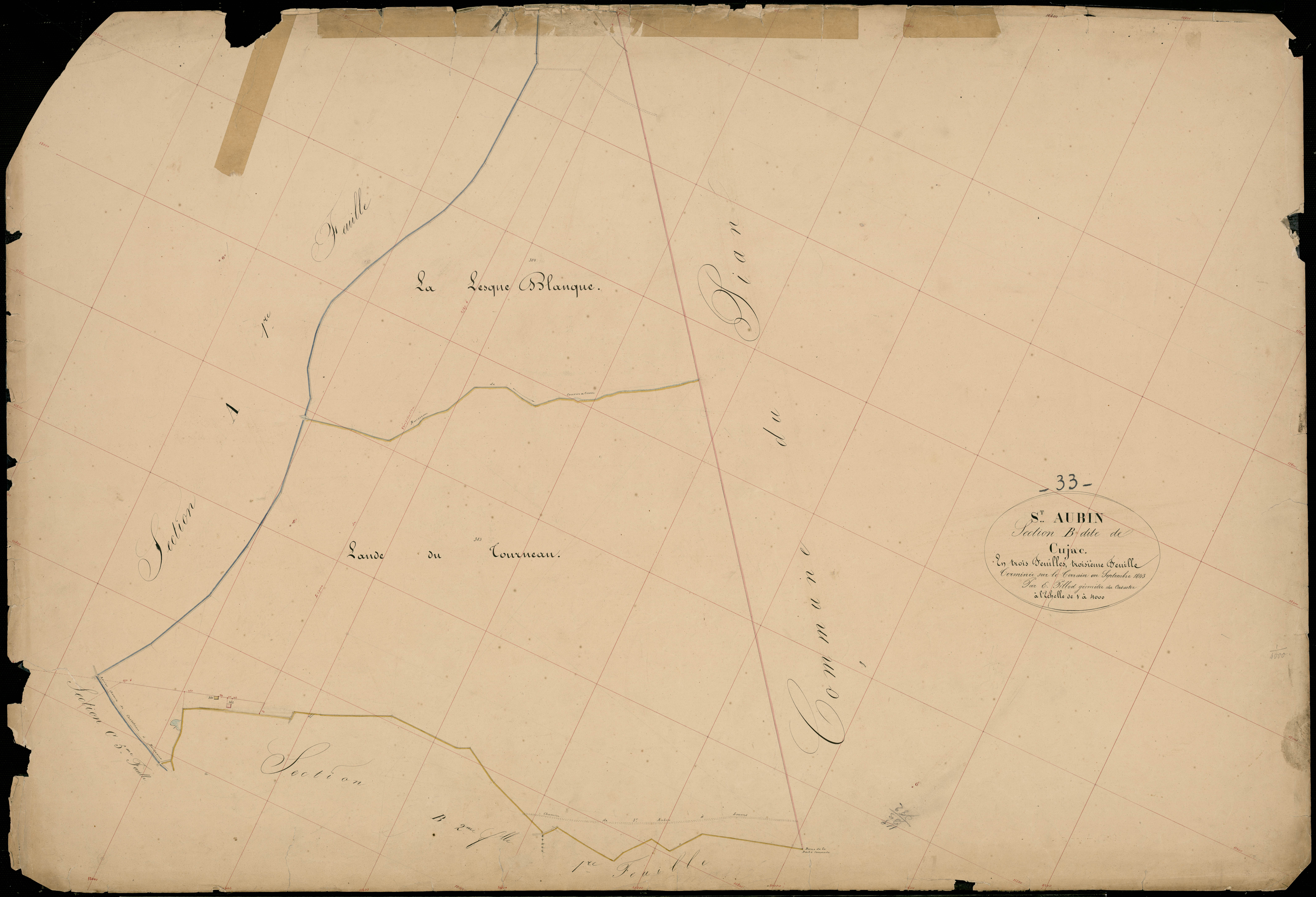 Saint-Aubin-de-Médoc - -Section B feuille 3 : Cujac
