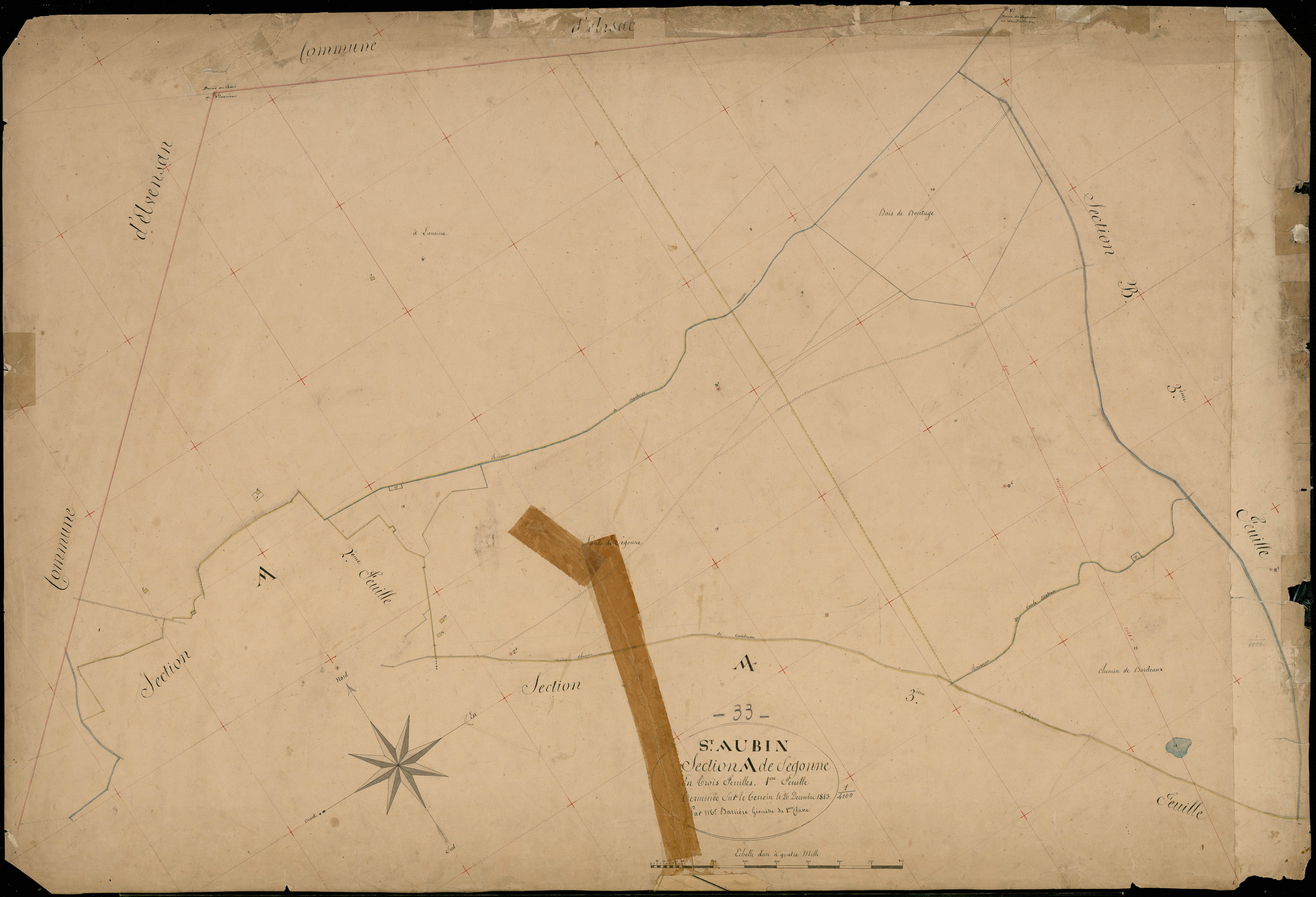 Saint-Aubin-de-Médoc - -Section A feuille 1 : Segonne