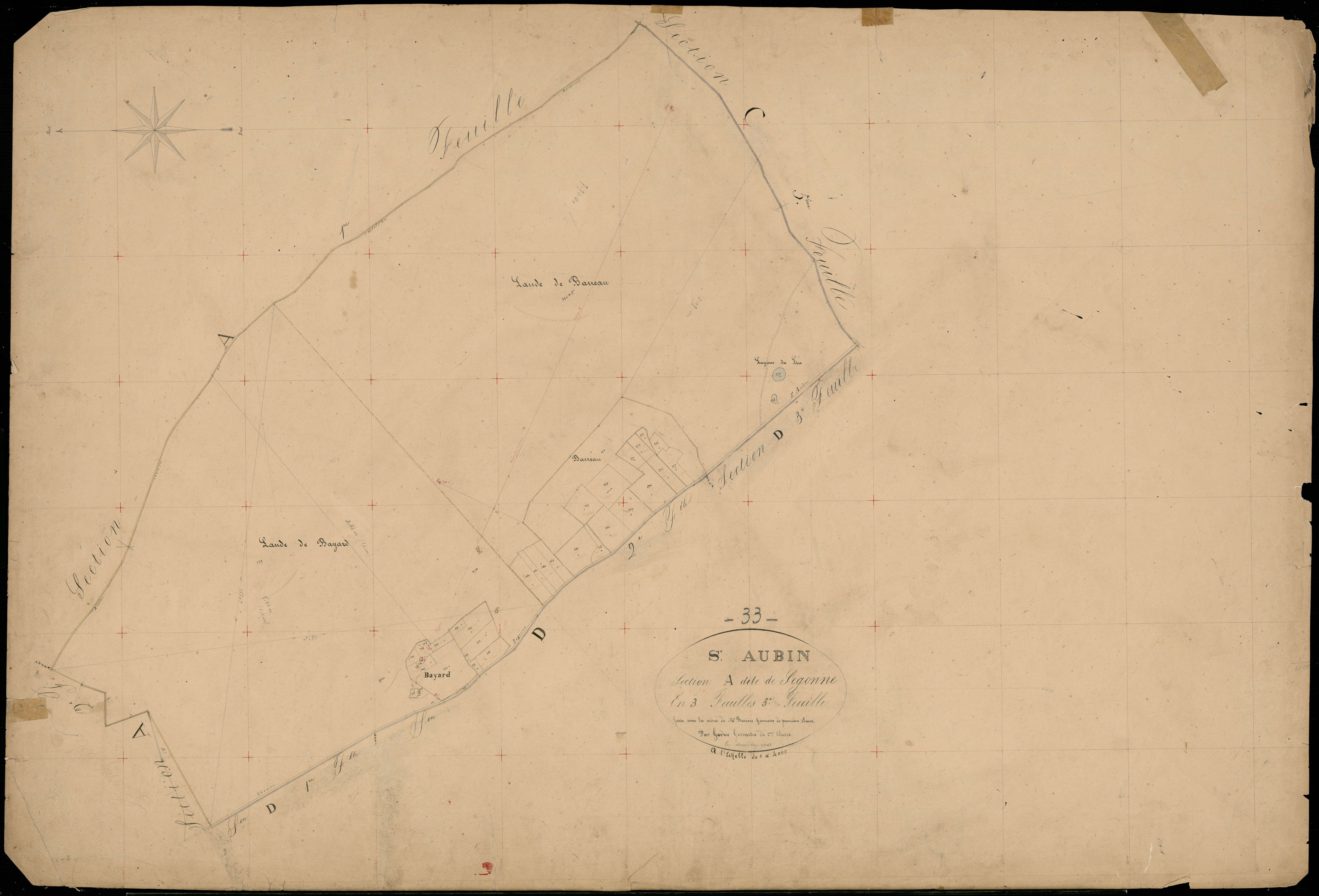 Saint-Aubin-de-Médoc - -Section A feuille 3 : Segonne