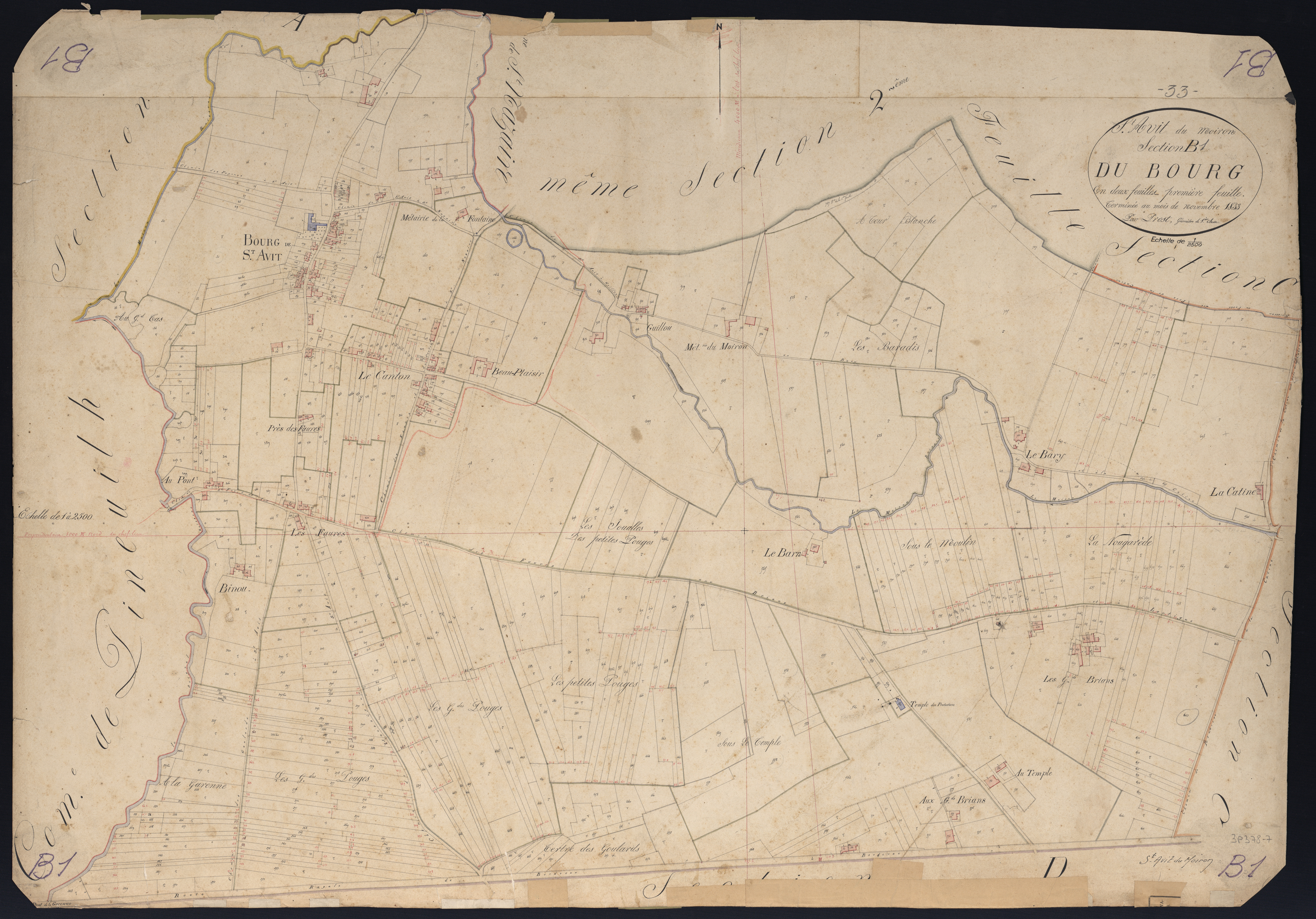 Saint-Avit-Saint-Nazaire - -Section B feuille 1 : Le Bourg