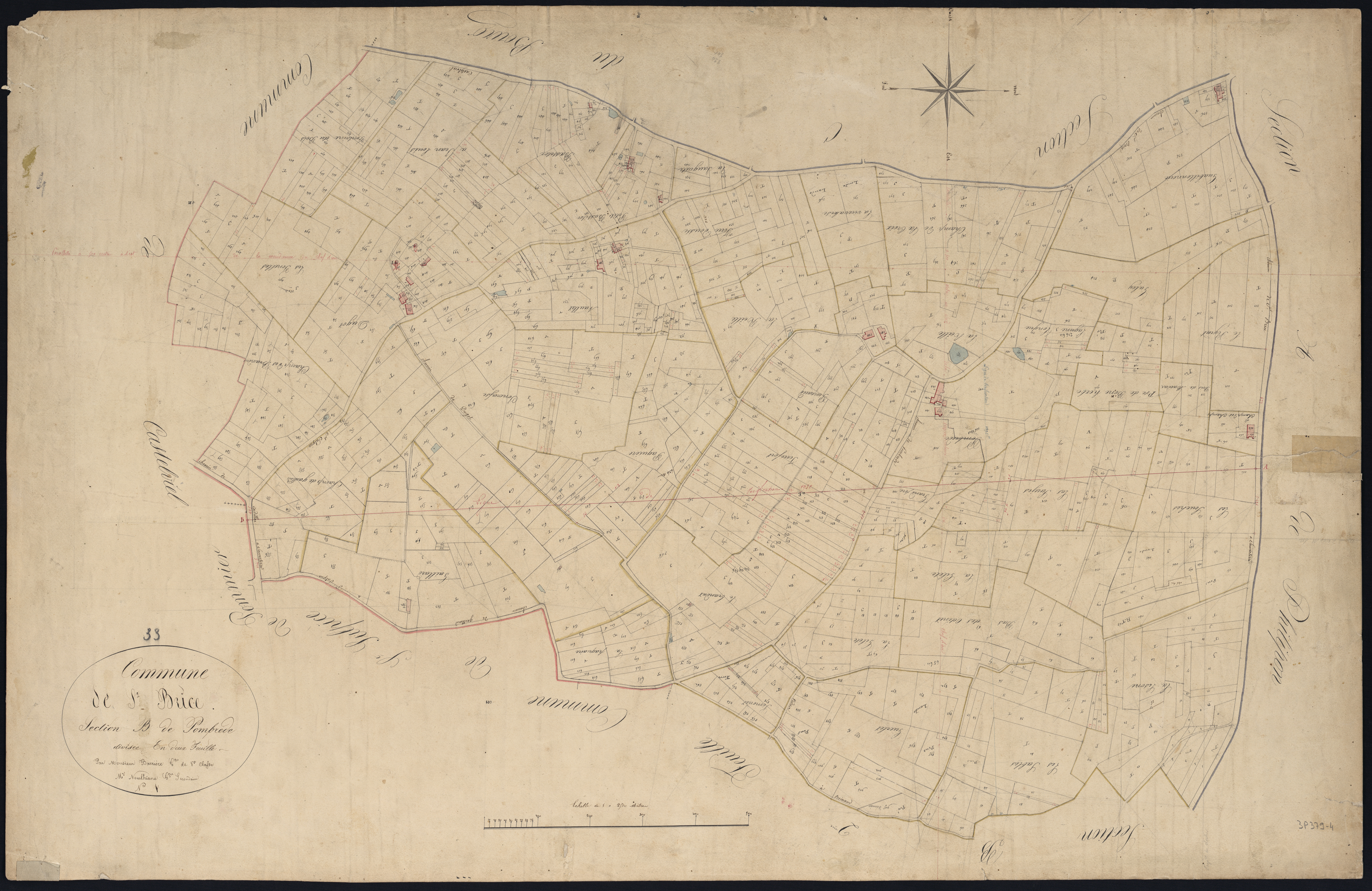 Saint-Brice - -Section B feuille 1 : Pombrède