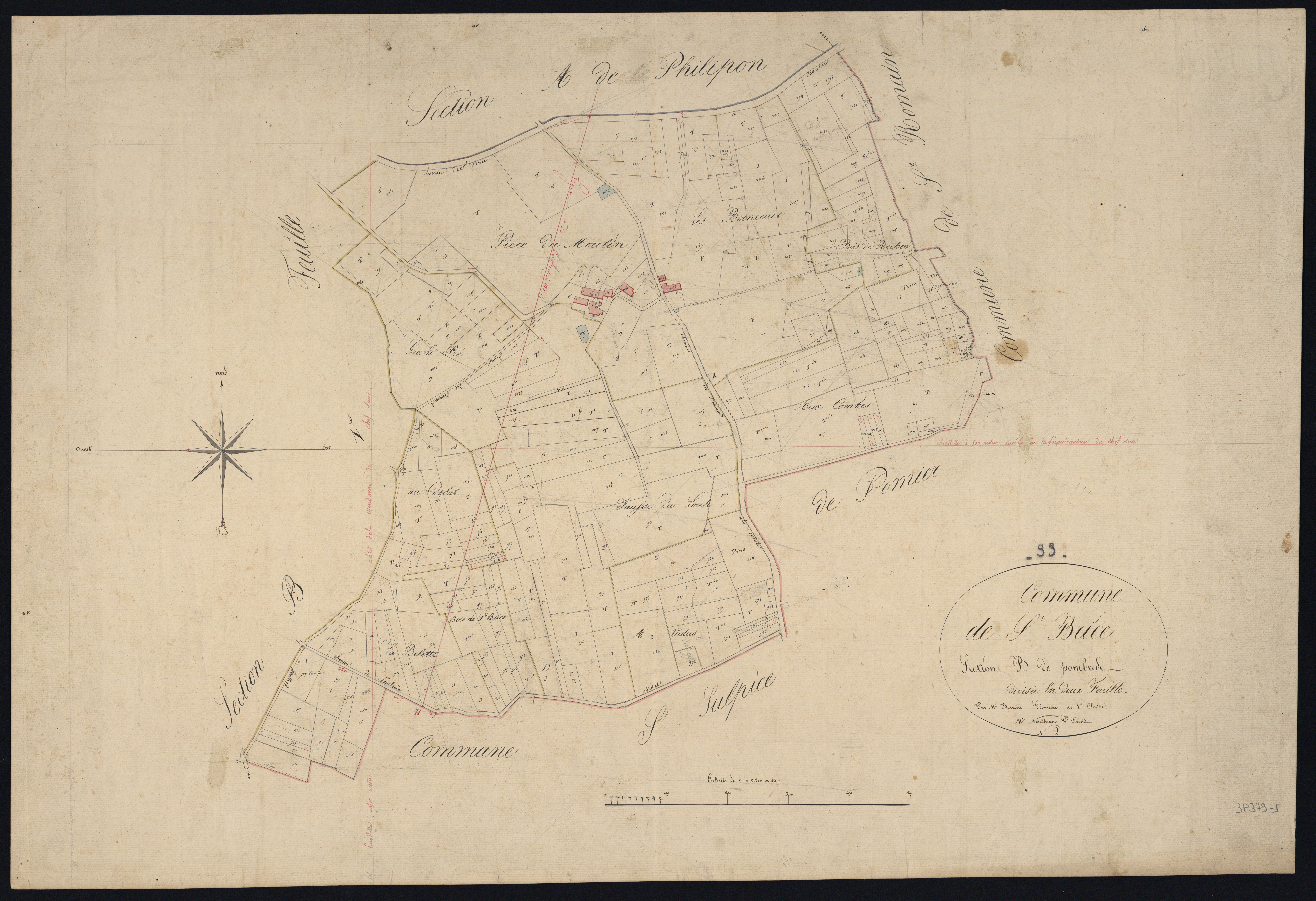 Saint-Brice - -Section B feuille 2 : Pombrède