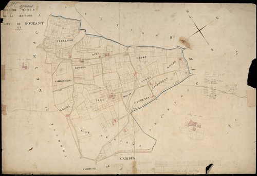 Saint-Caprais-de-Bordeaux - -Section A feuille 2 : Sogeant