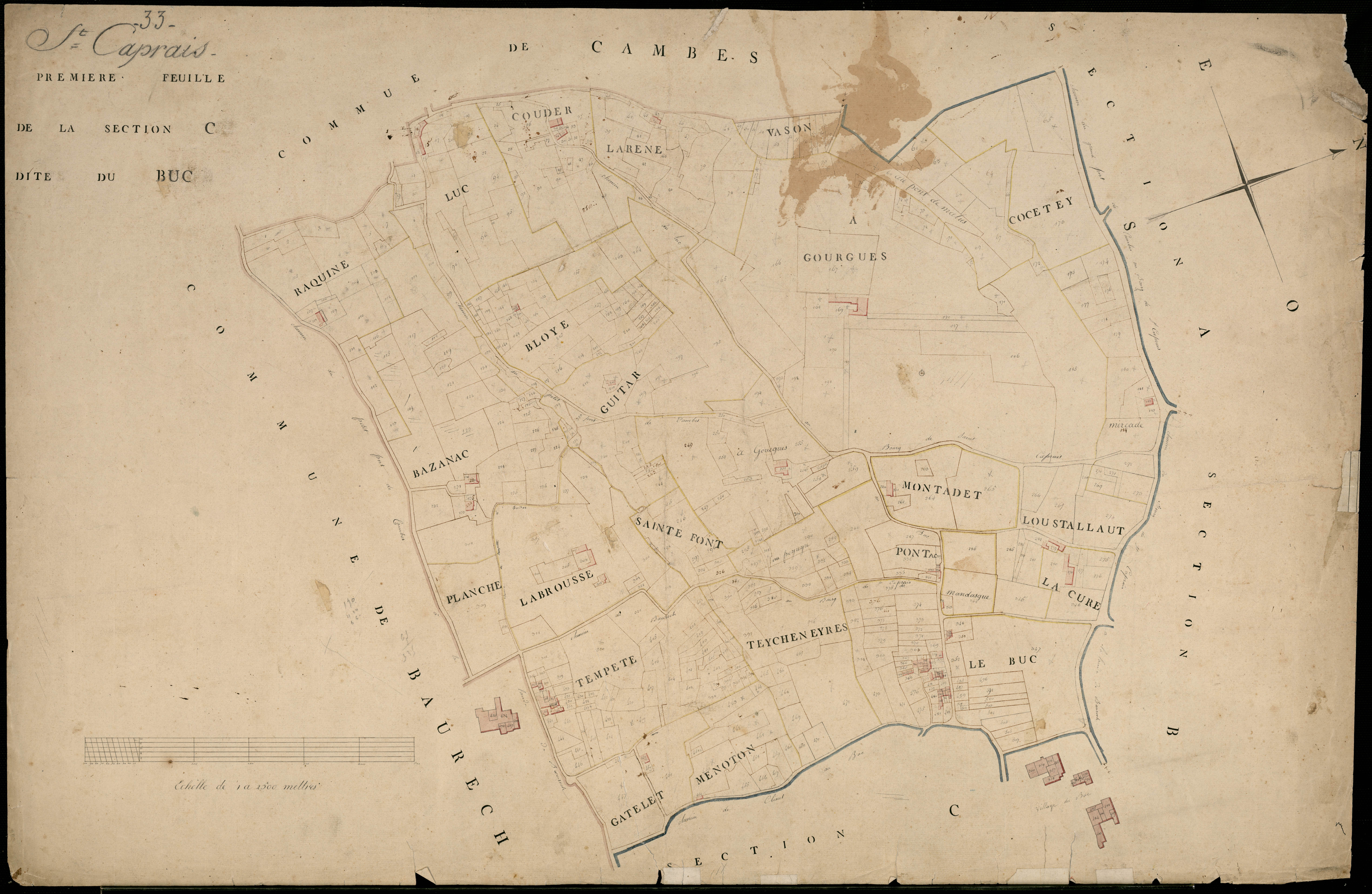Saint-Caprais-de-Bordeaux - -Section C feuille 1 : Le Buc