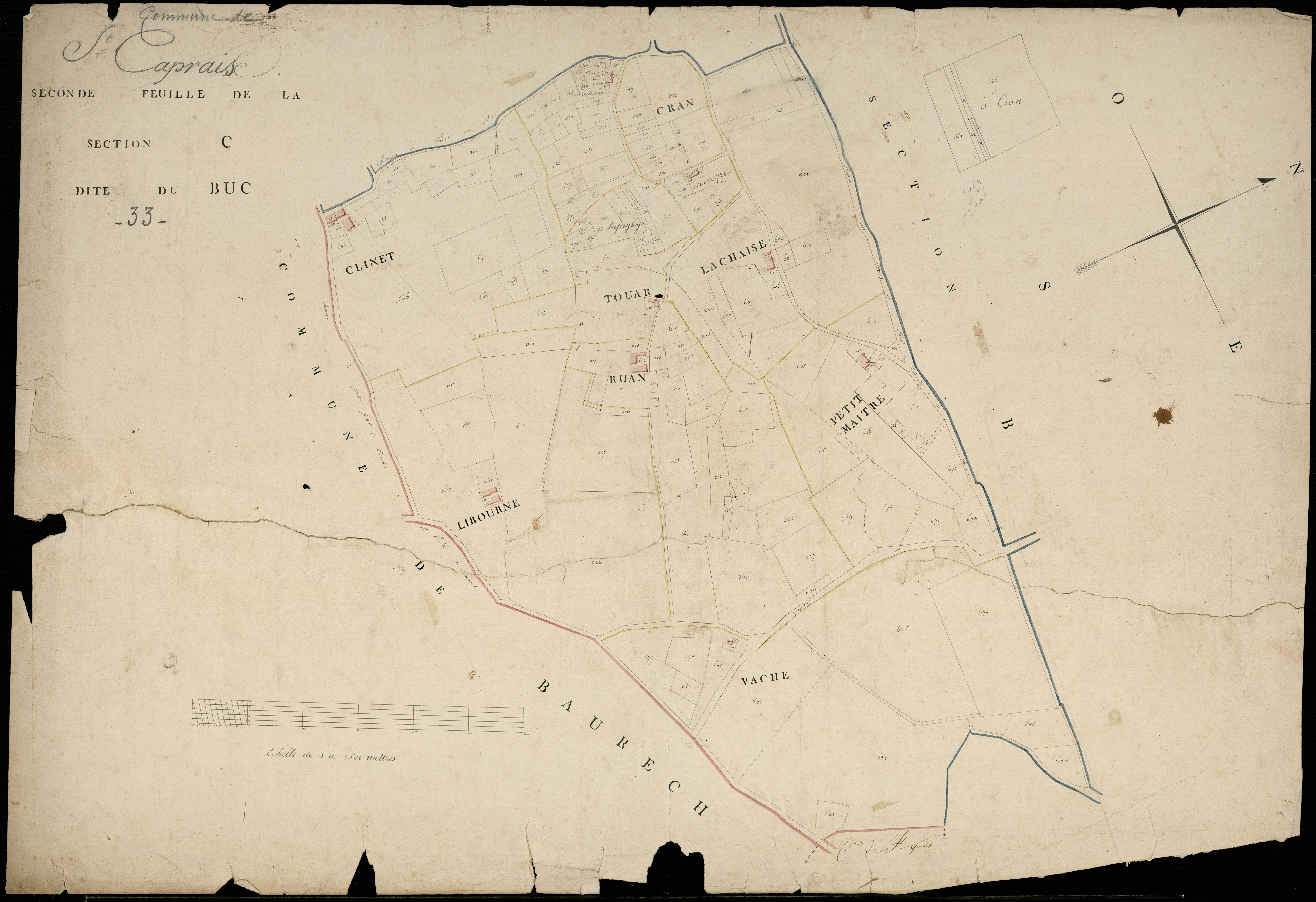 Saint-Caprais-de-Bordeaux - -Section C feuille 2 : Le Buc