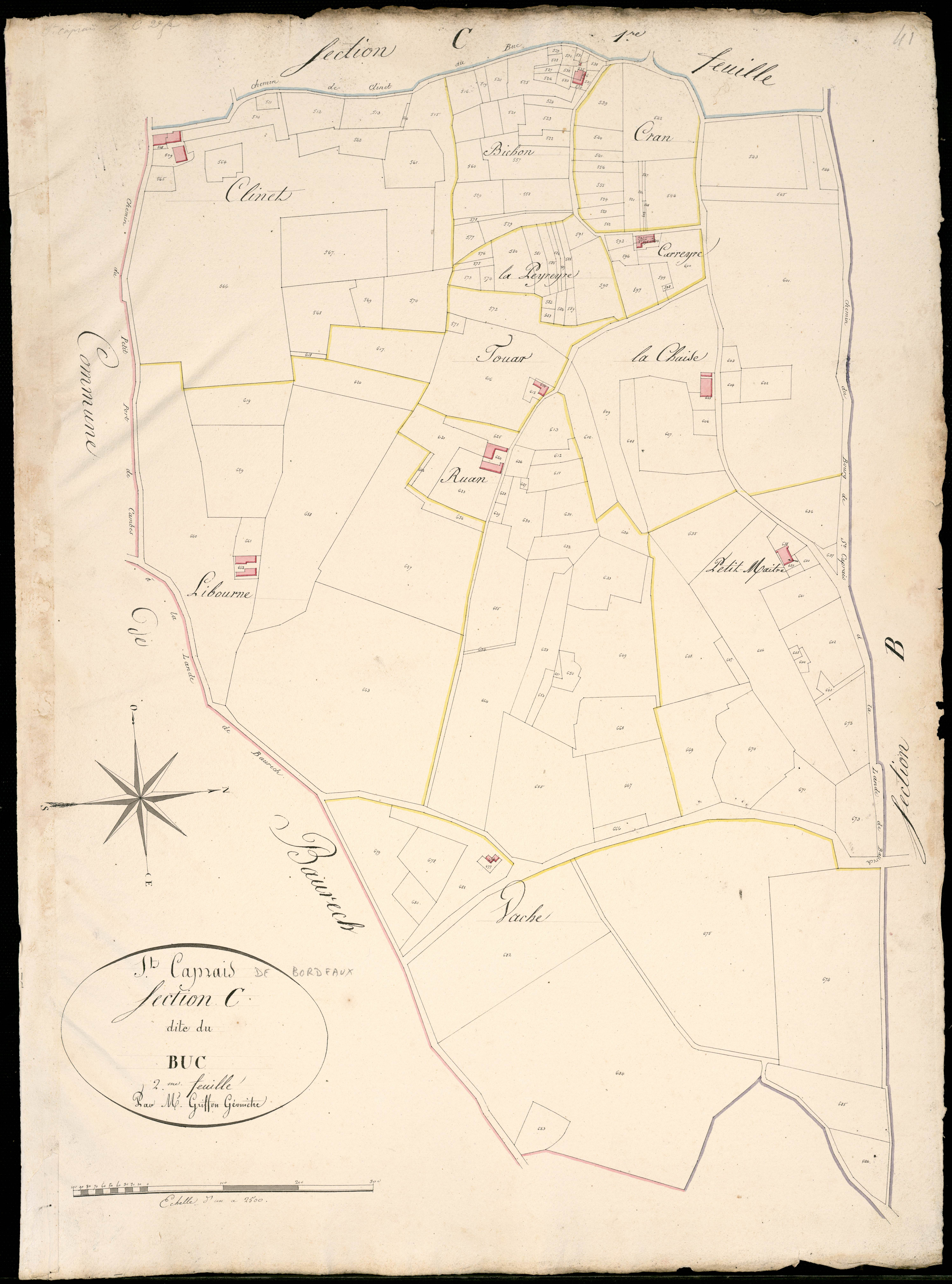 Saint-Caprais-de-Bordeaux - -Section C feuille 2 : Le Buc