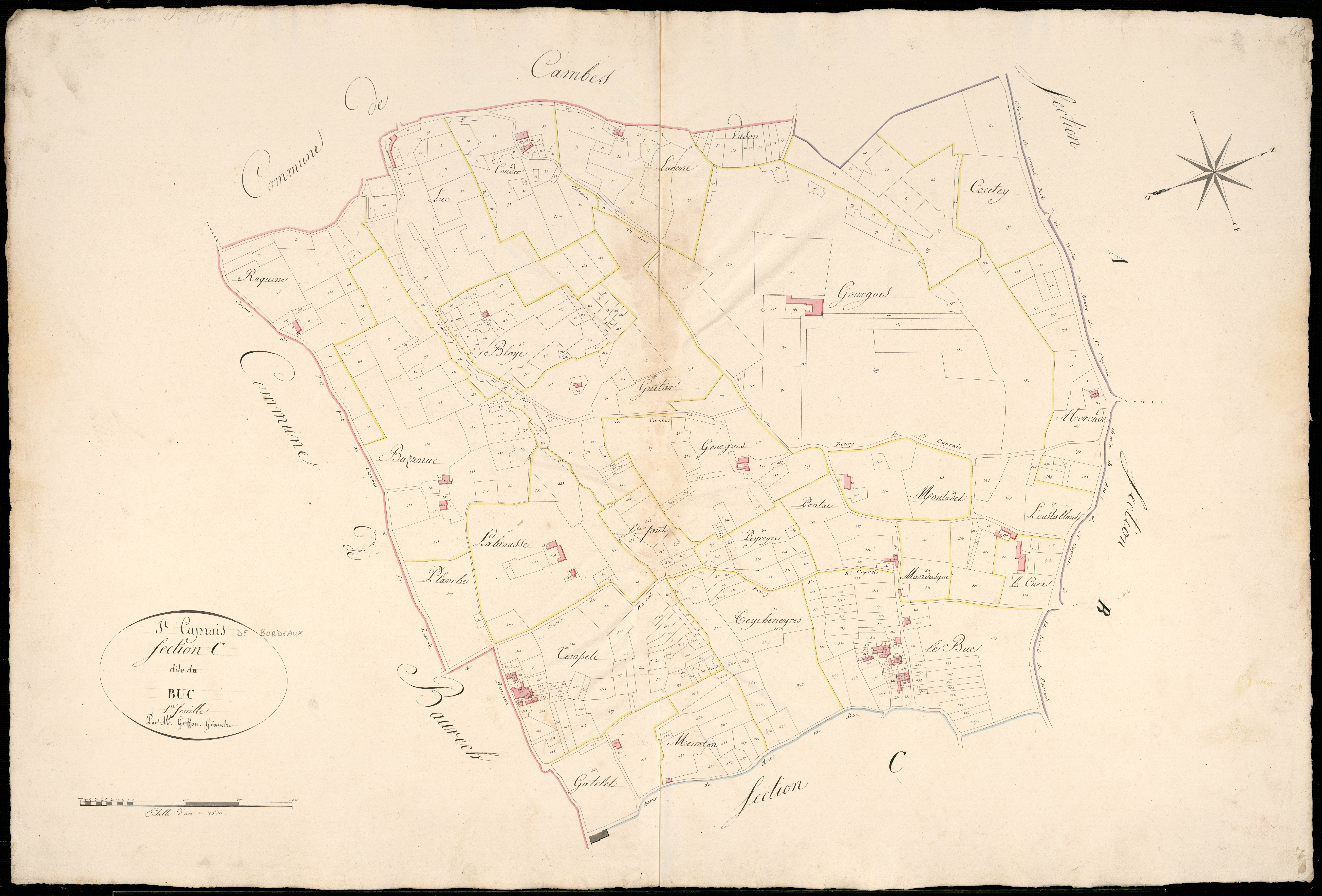 Saint-Caprais-de-Bordeaux - -Section C feuille 1 : Le Buc