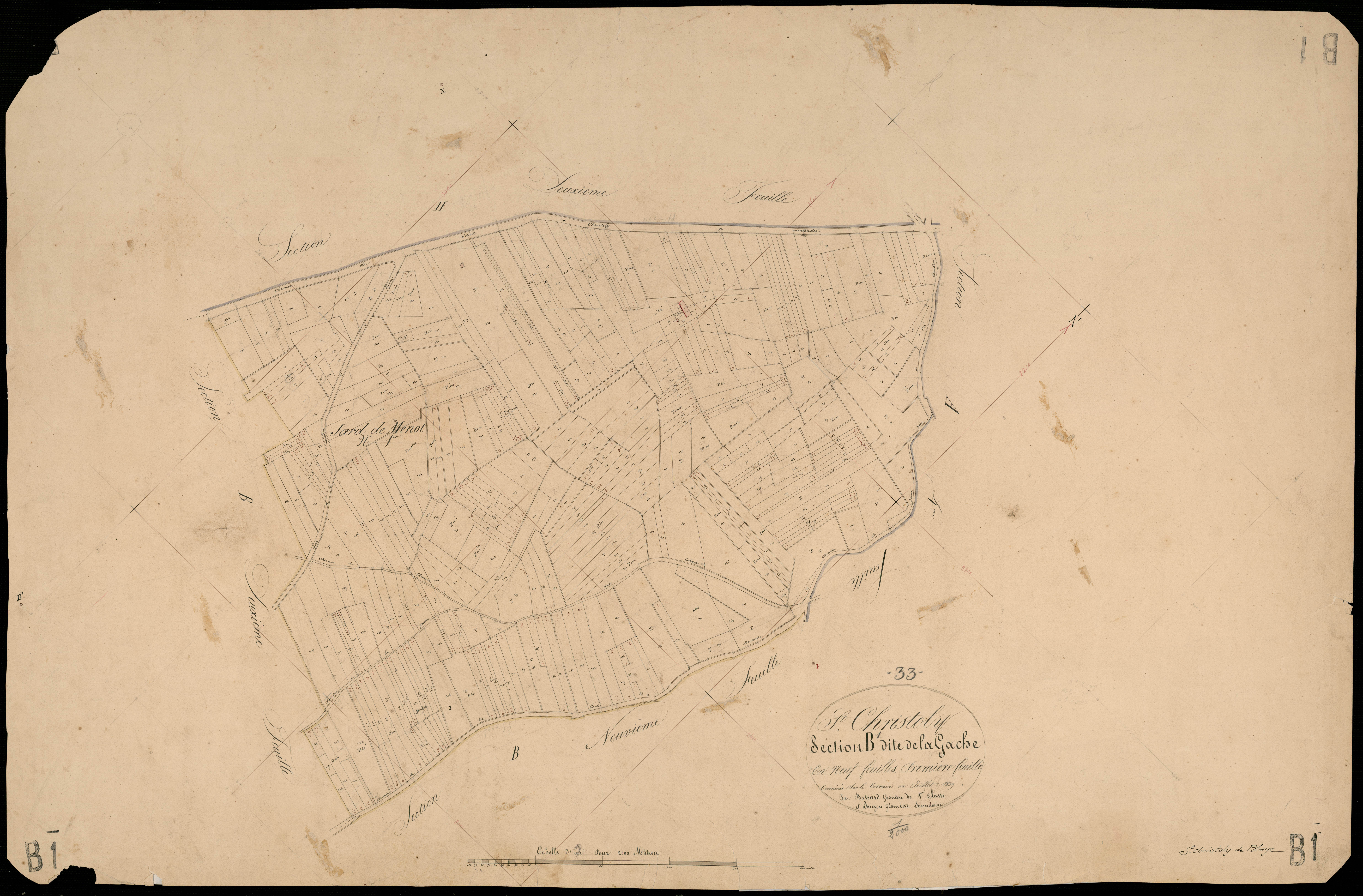 Saint-Christoly-de-Blaye - -Section B feuille 1 : La Gache