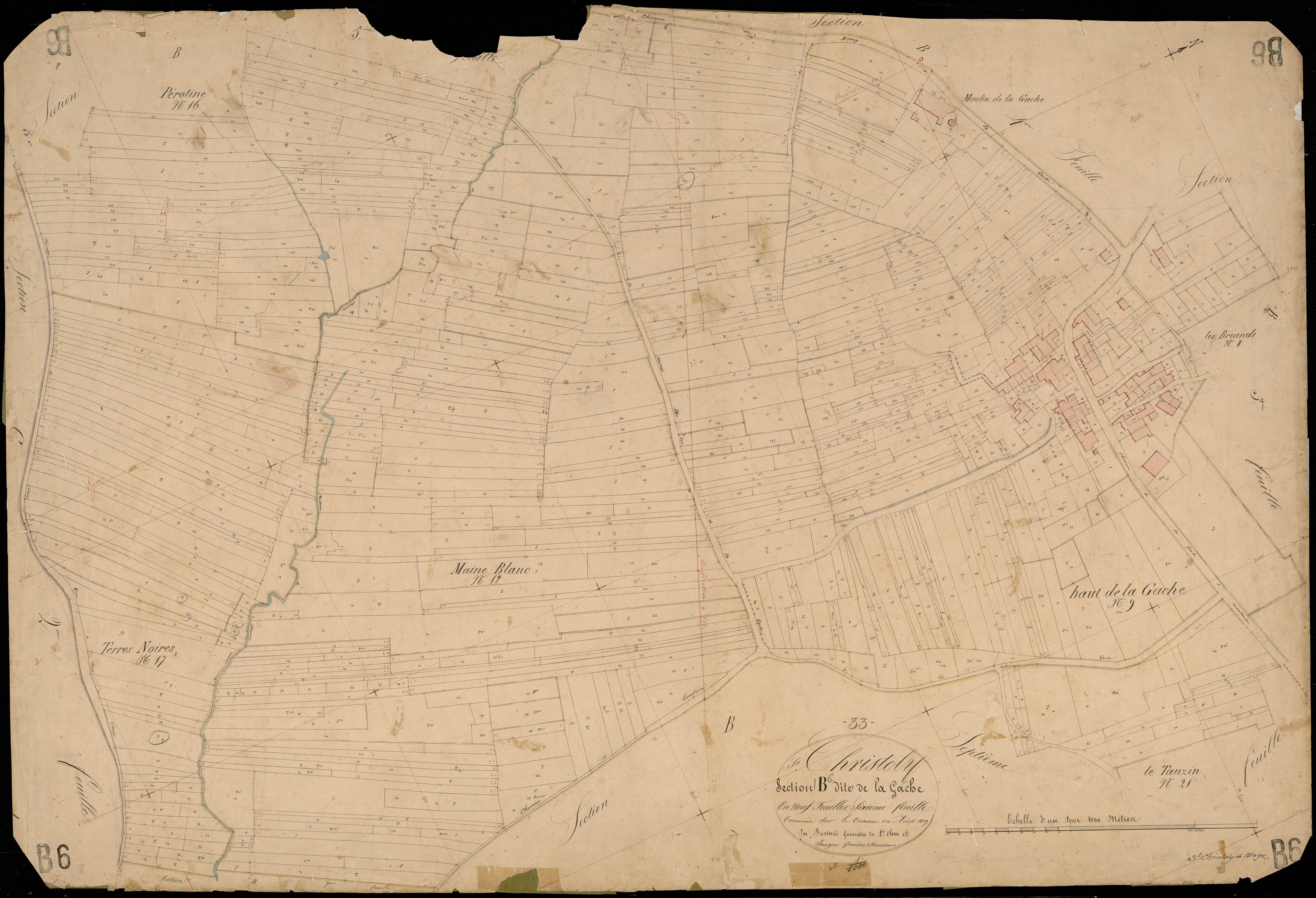 Saint-Christoly-de-Blaye - -Section B feuille 6 : La Gache