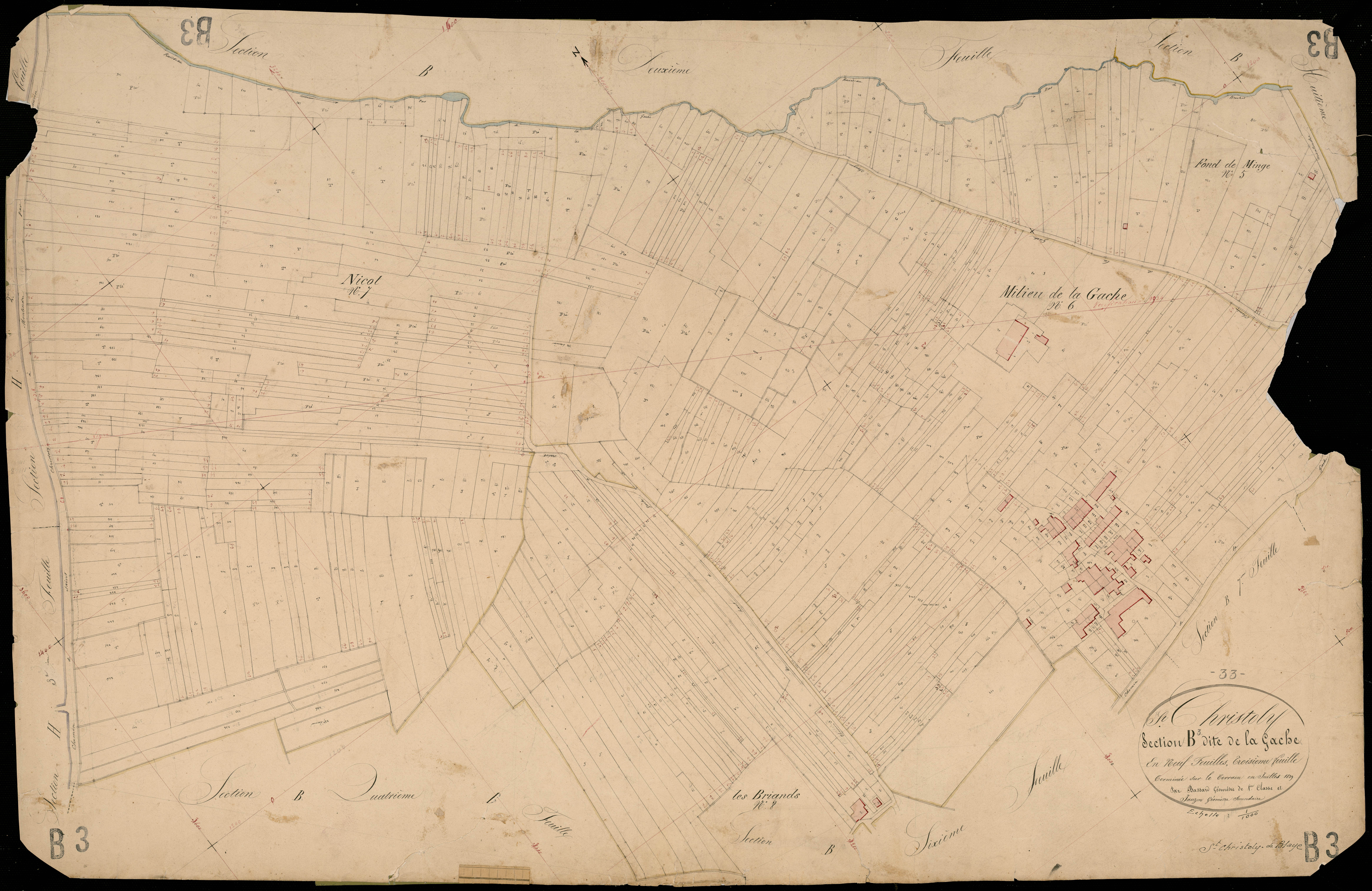 Saint-Christoly-de-Blaye - -Section B feuille 3 : La Gache