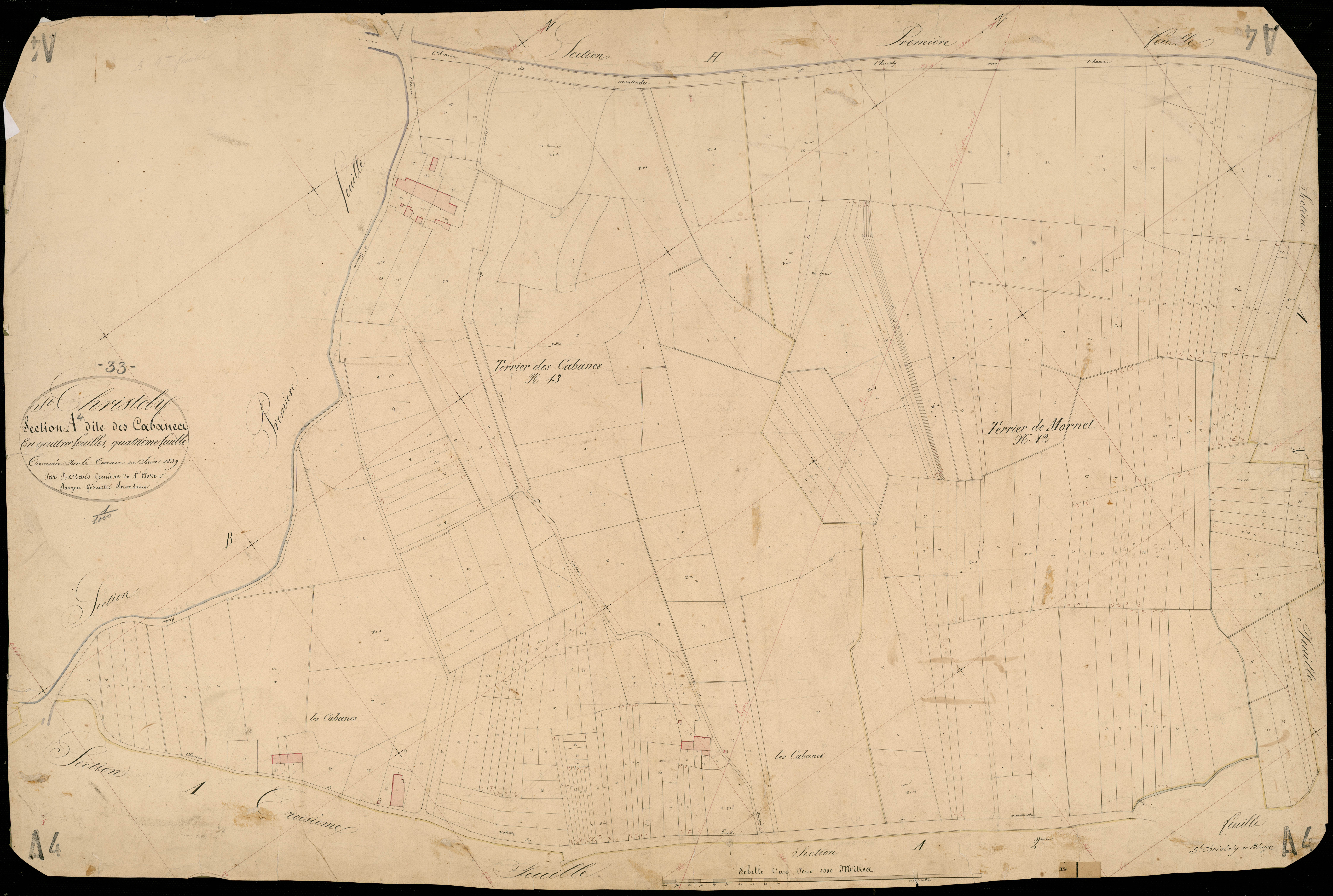 Saint-Christoly-de-Blaye - -Section A feuille 4 : Les Cabannes