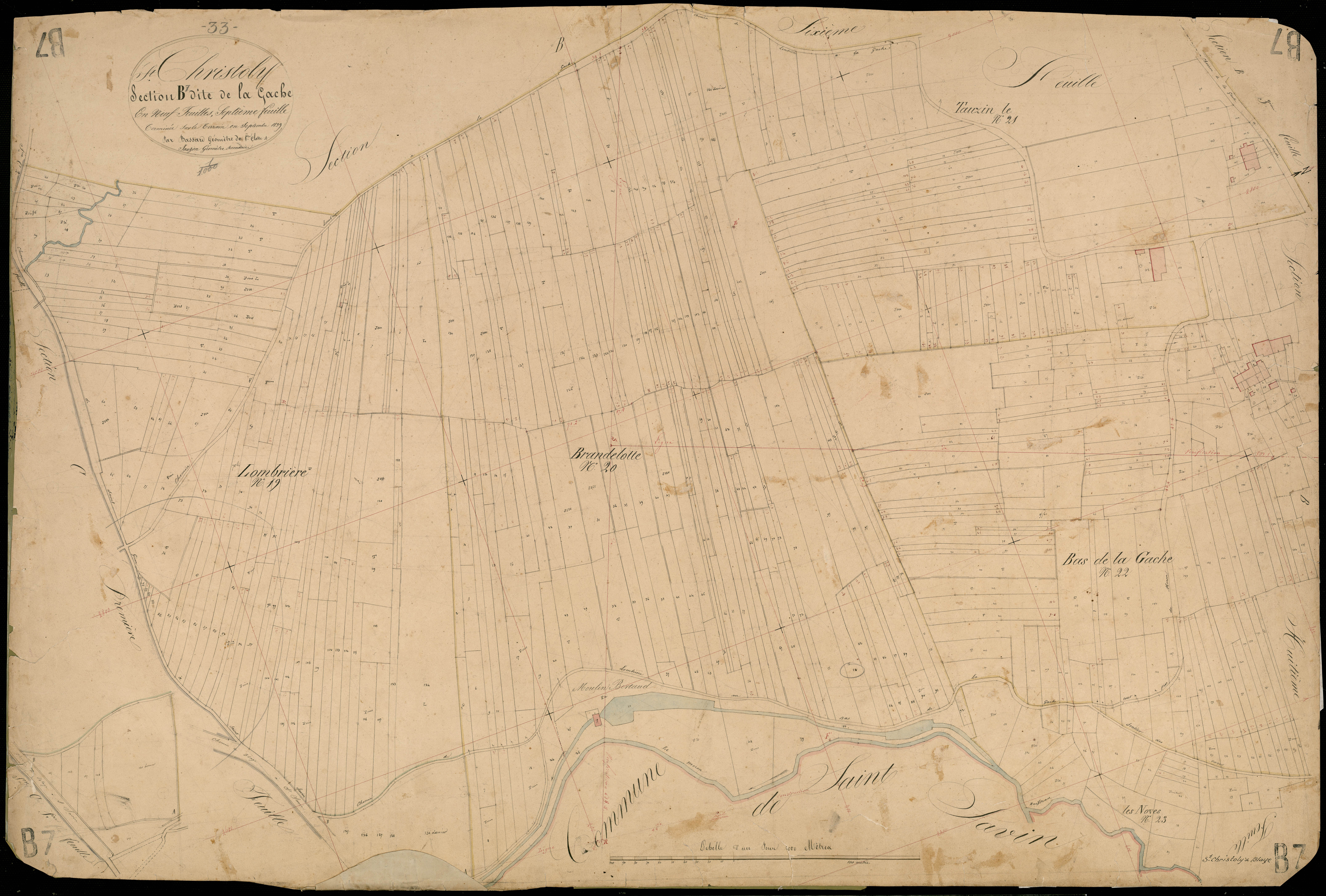 Saint-Christoly-de-Blaye - -Section B feuille 7 : La Gache