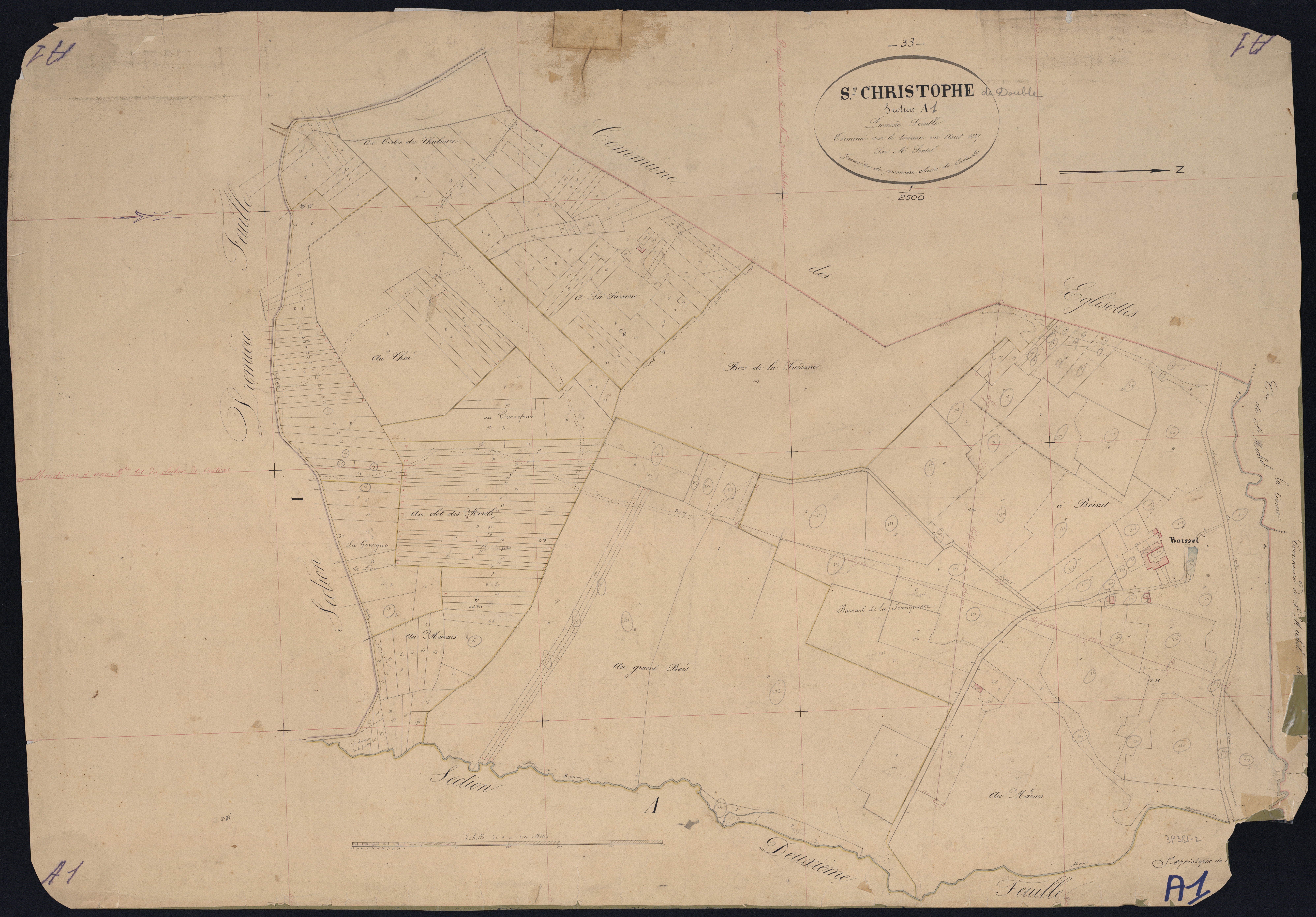 Saint-Christophe-de-Double - -Section A feuille 1 : non indiqué