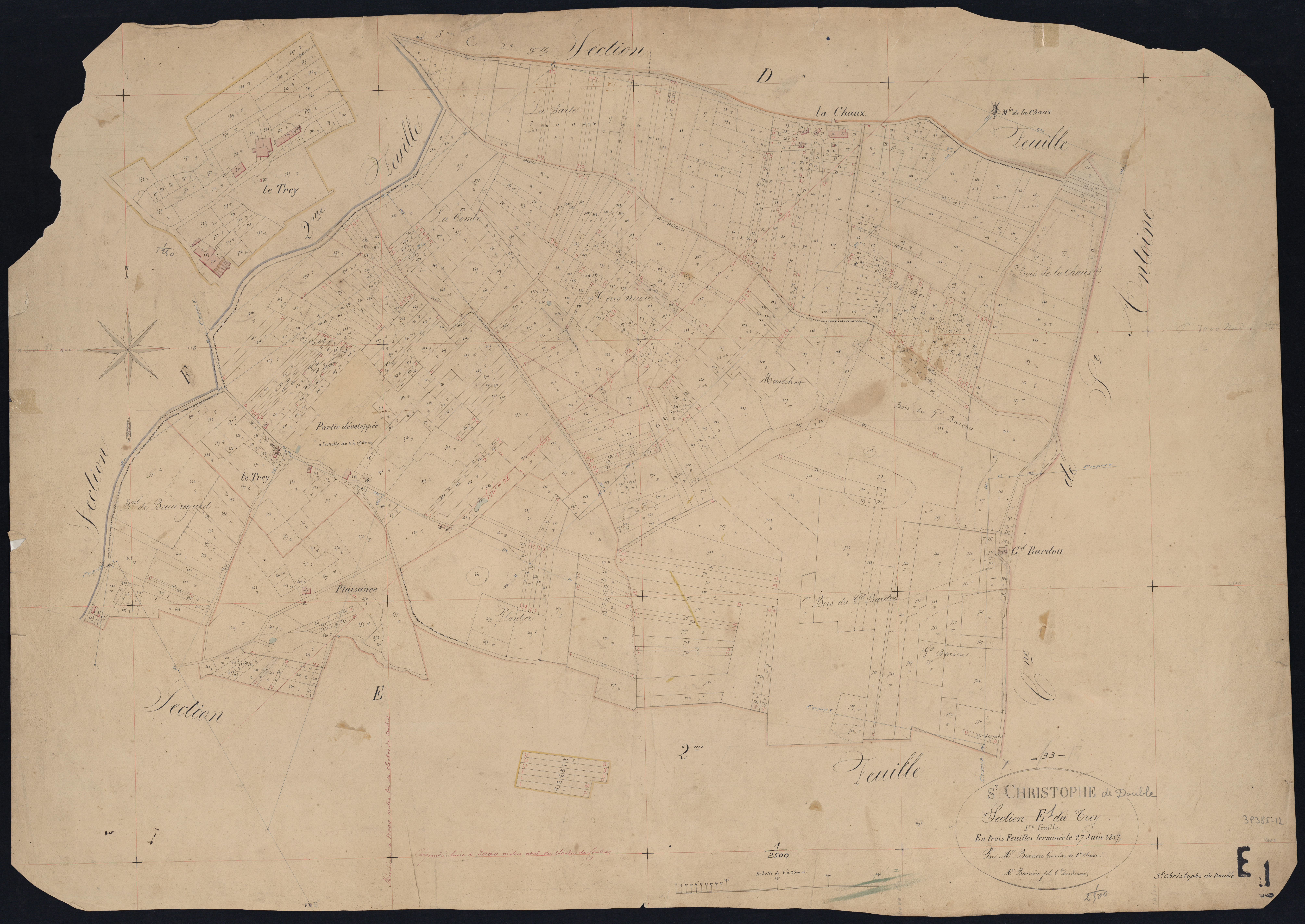 Saint-Christophe-de-Double - -Section E feuille 1 : Le Trey