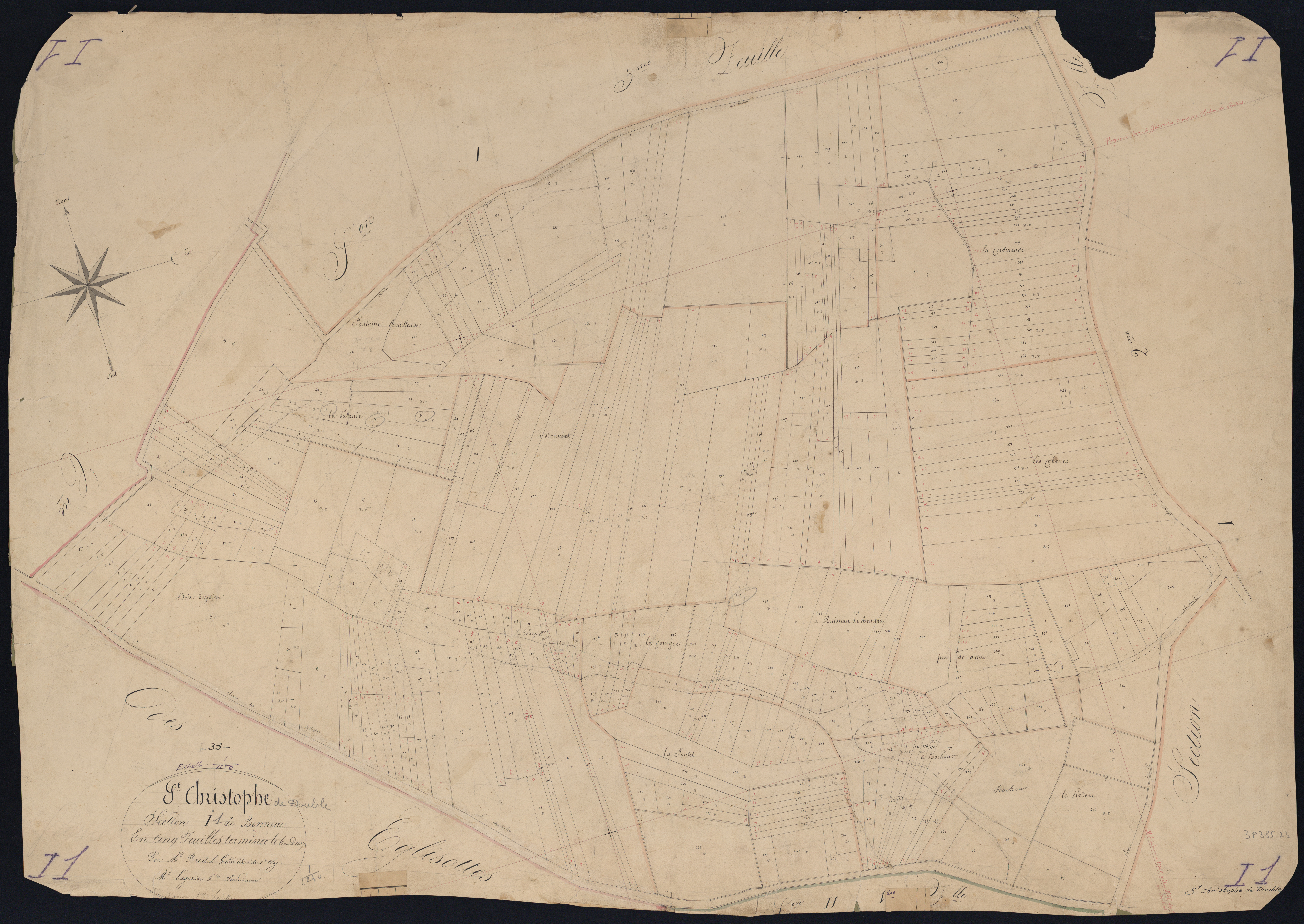 Saint-Christophe-de-Double - -Section I feuille 1 : Bonneau