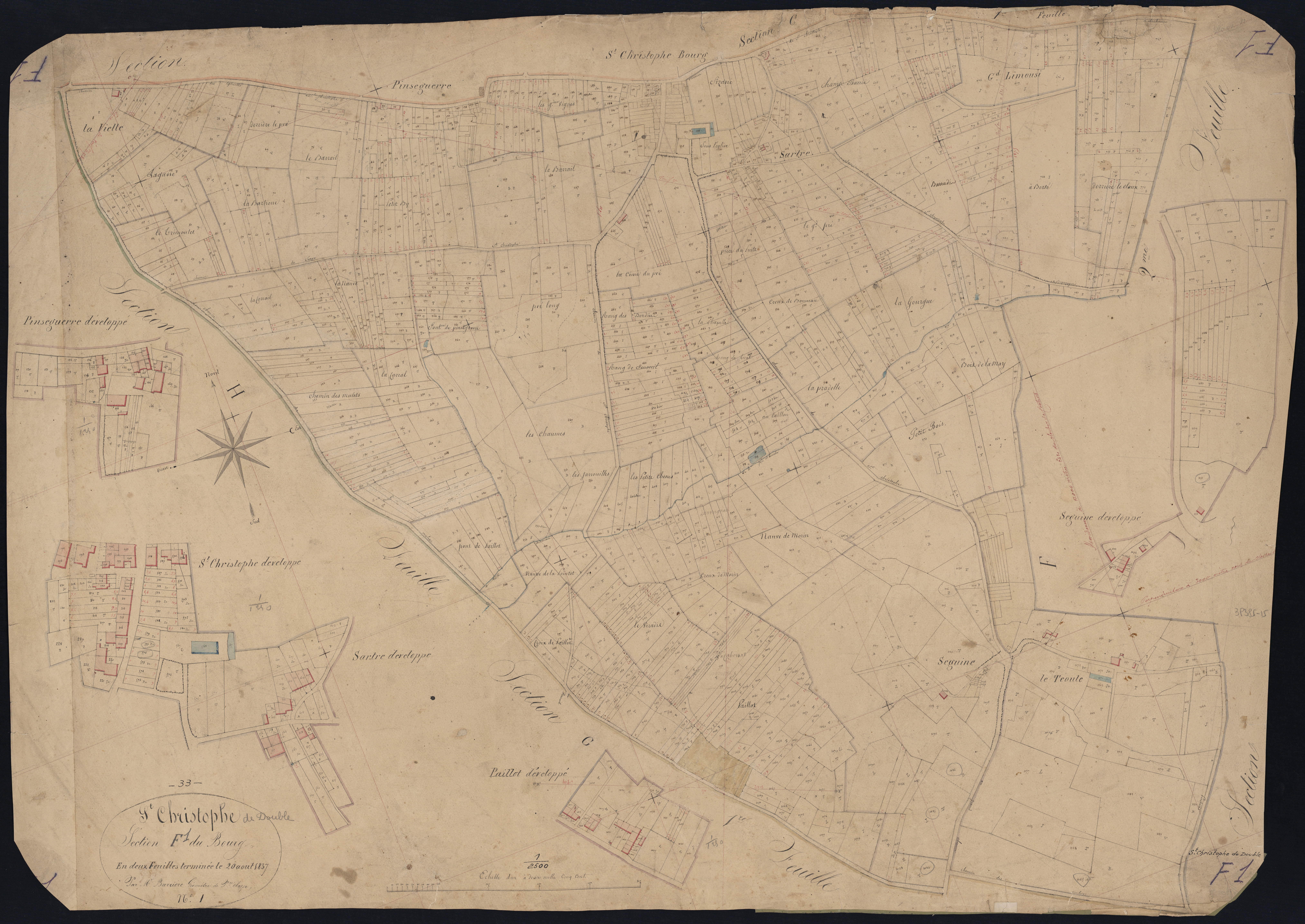 Saint-Christophe-de-Double - -Section F feuille 1 : Le Bourg