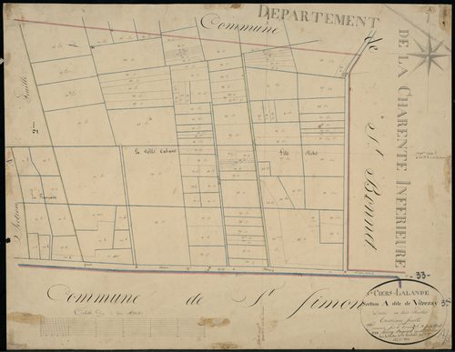 Saint-Ciers-sur-Gironde - -Section A feuille 3 : Vitrezay