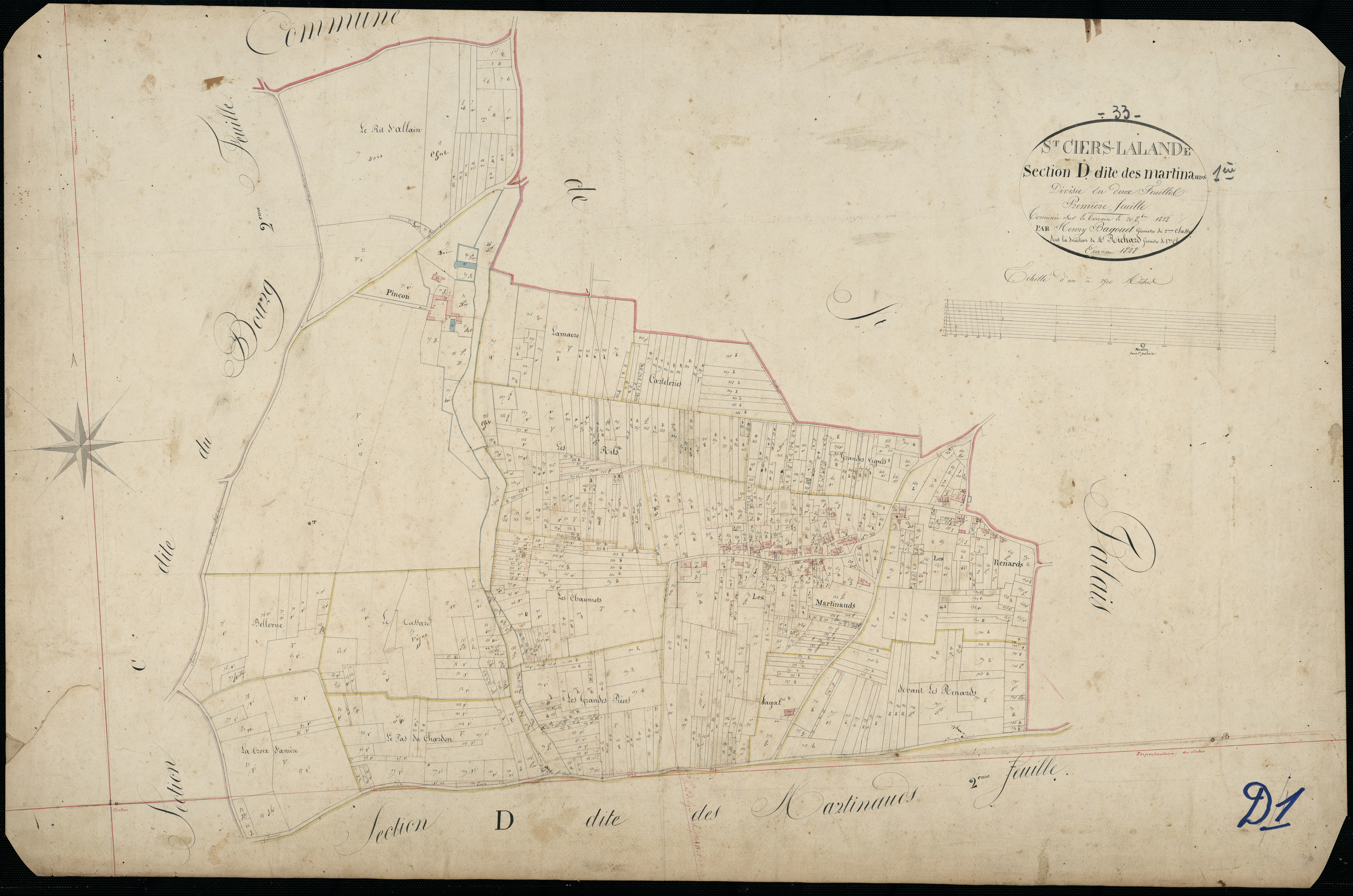 Saint-Ciers-sur-Gironde - -Section D feuille 1 : Les Martinauds