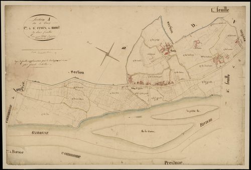 Sainte-Croix-du-Mont - -Section A feuille 1 : Le Bourg