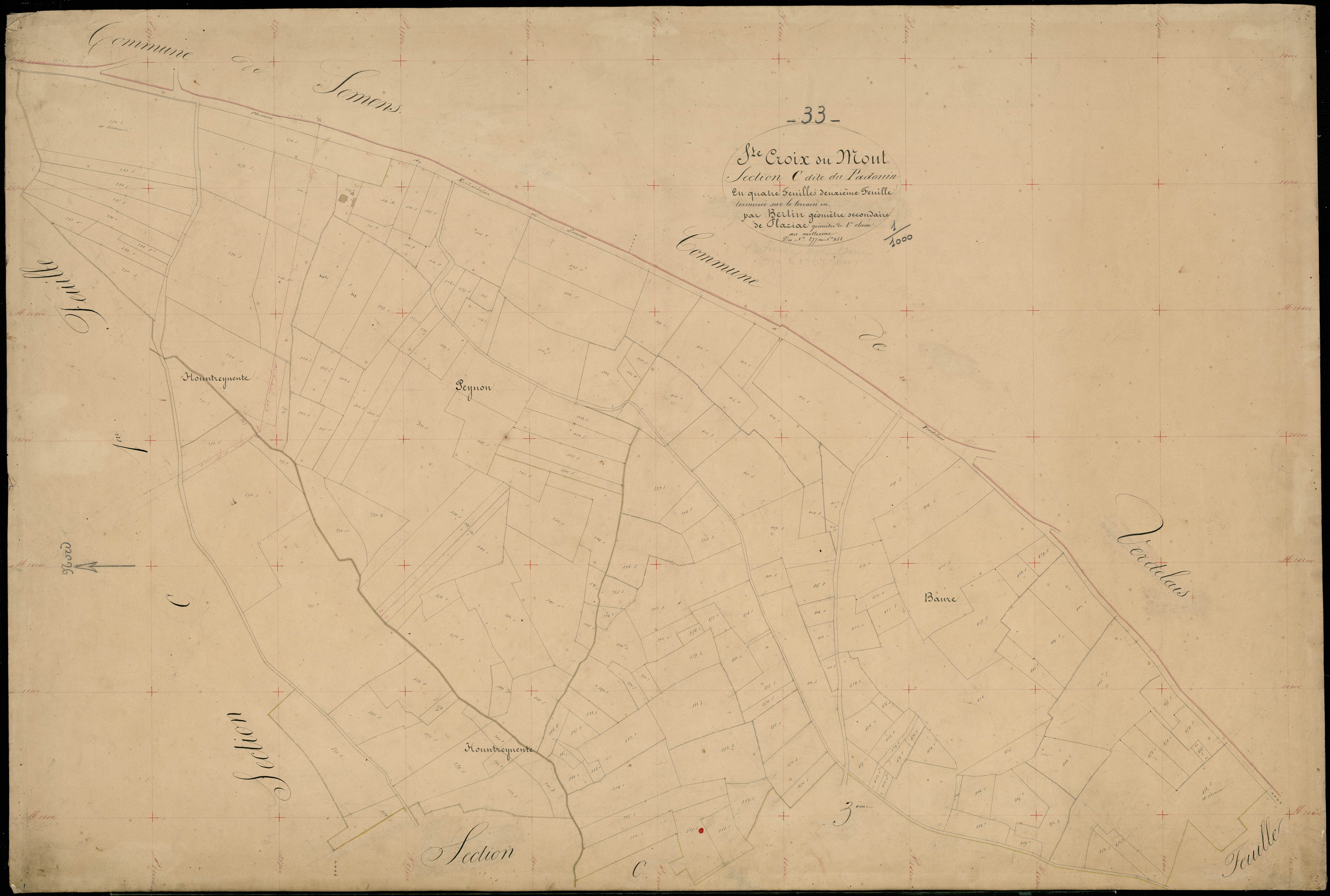 Sainte-Croix-du-Mont - -Section C feuille 2 : Le Padouin