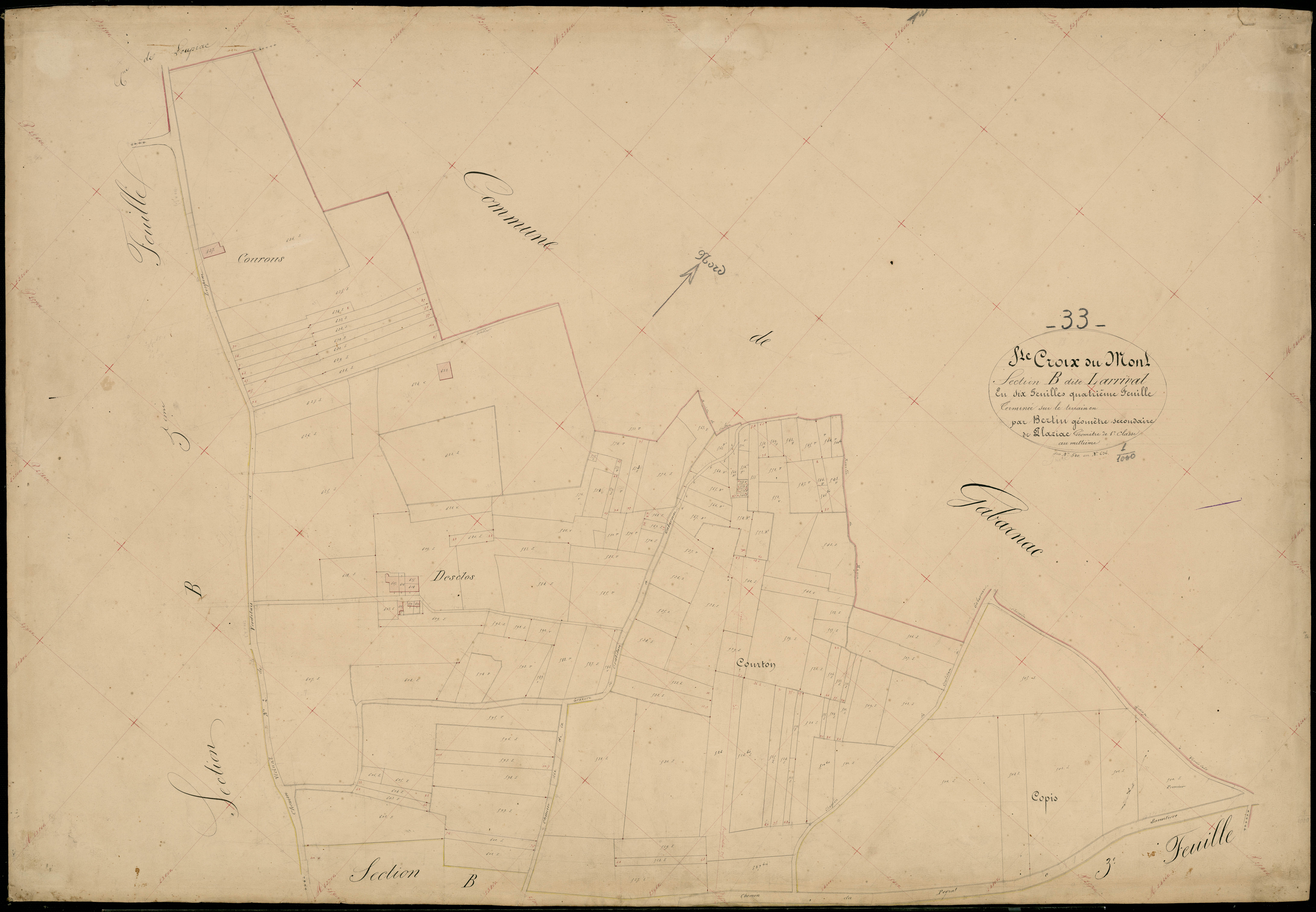 Sainte-Croix-du-Mont - -Section B feuille 4 : Larrivat