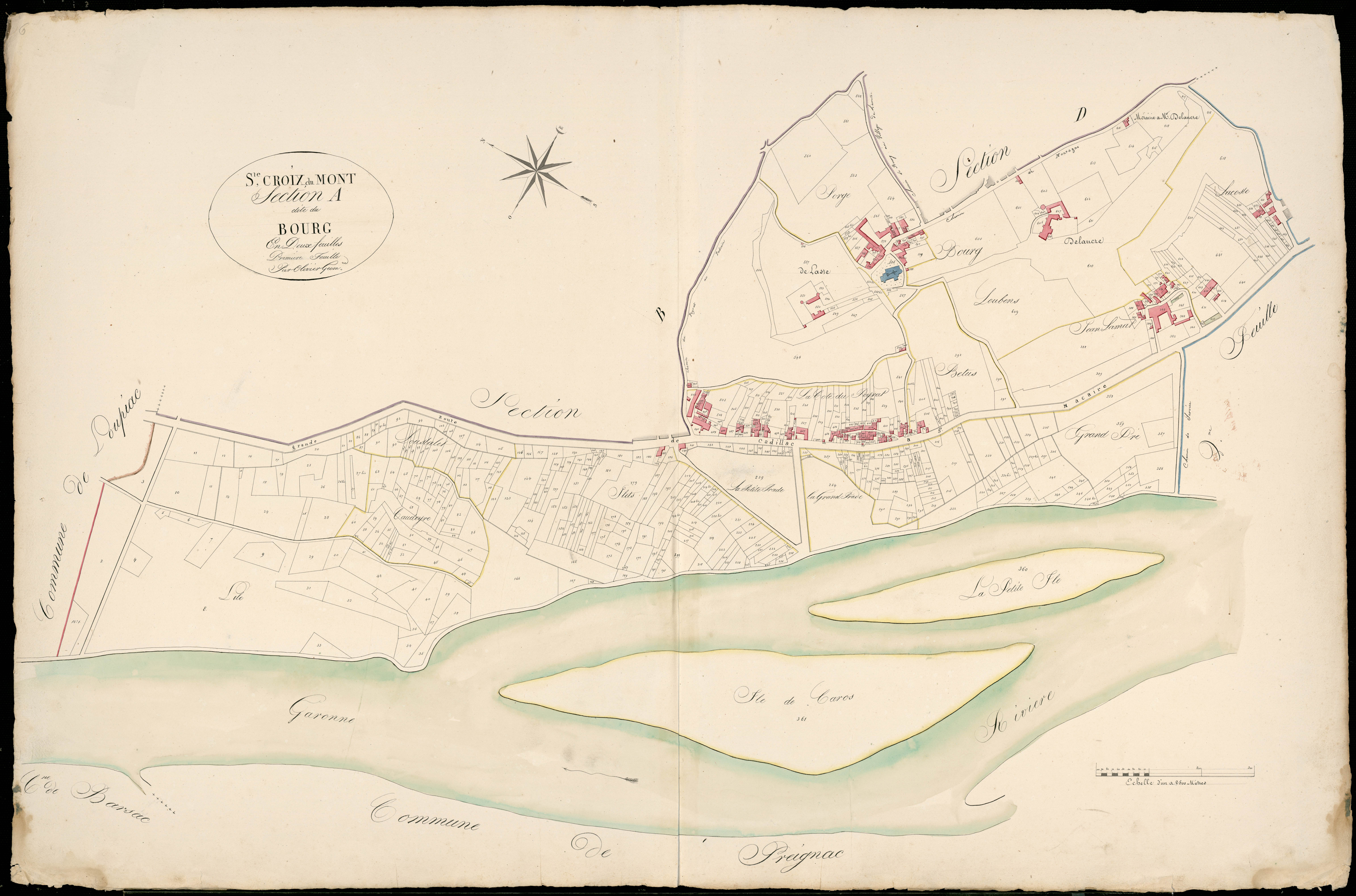 Sainte-Croix-du-Mont - -Section A feuille 1 : Le Bourg